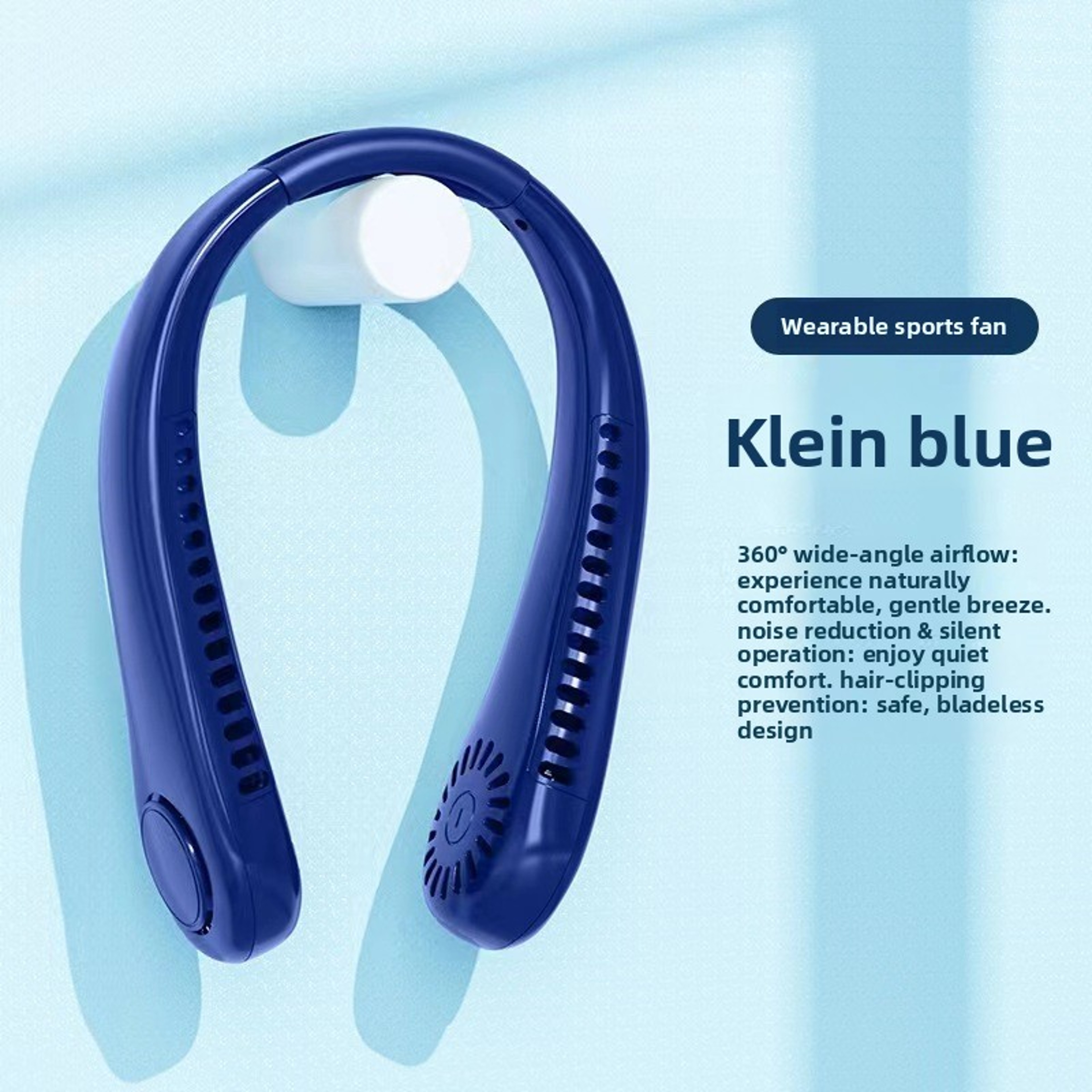 Portable Bladeless Neck Fan Rechargeable Hands Free Cooling Fan With Speeds 2