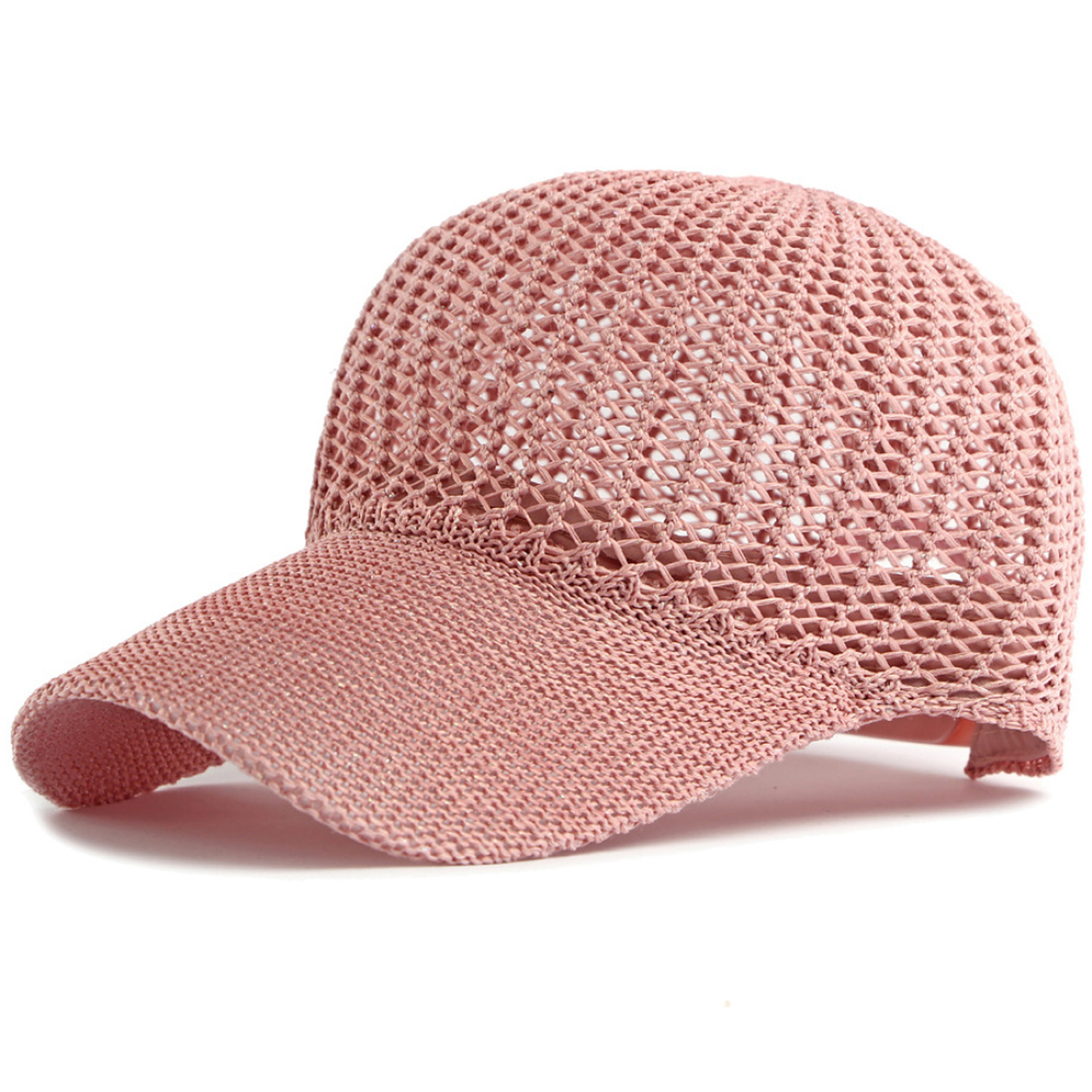 Breathable Knitted Baseball Cap Adjustable Summer Sun Snapback Hat For Men  Women 4