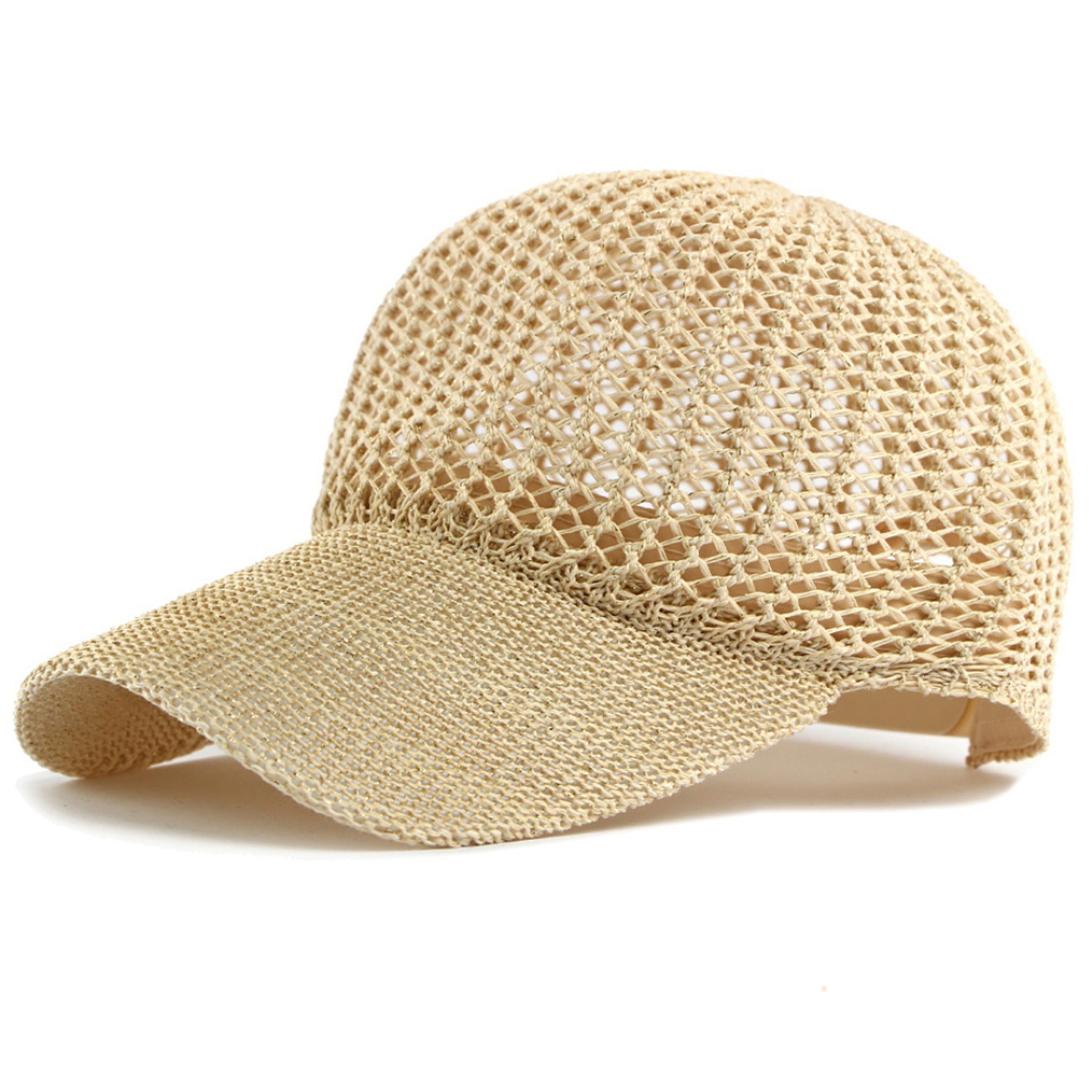 Breathable Knitted Baseball Cap Adjustable Summer Sun Snapback Hat For Men  Women 5