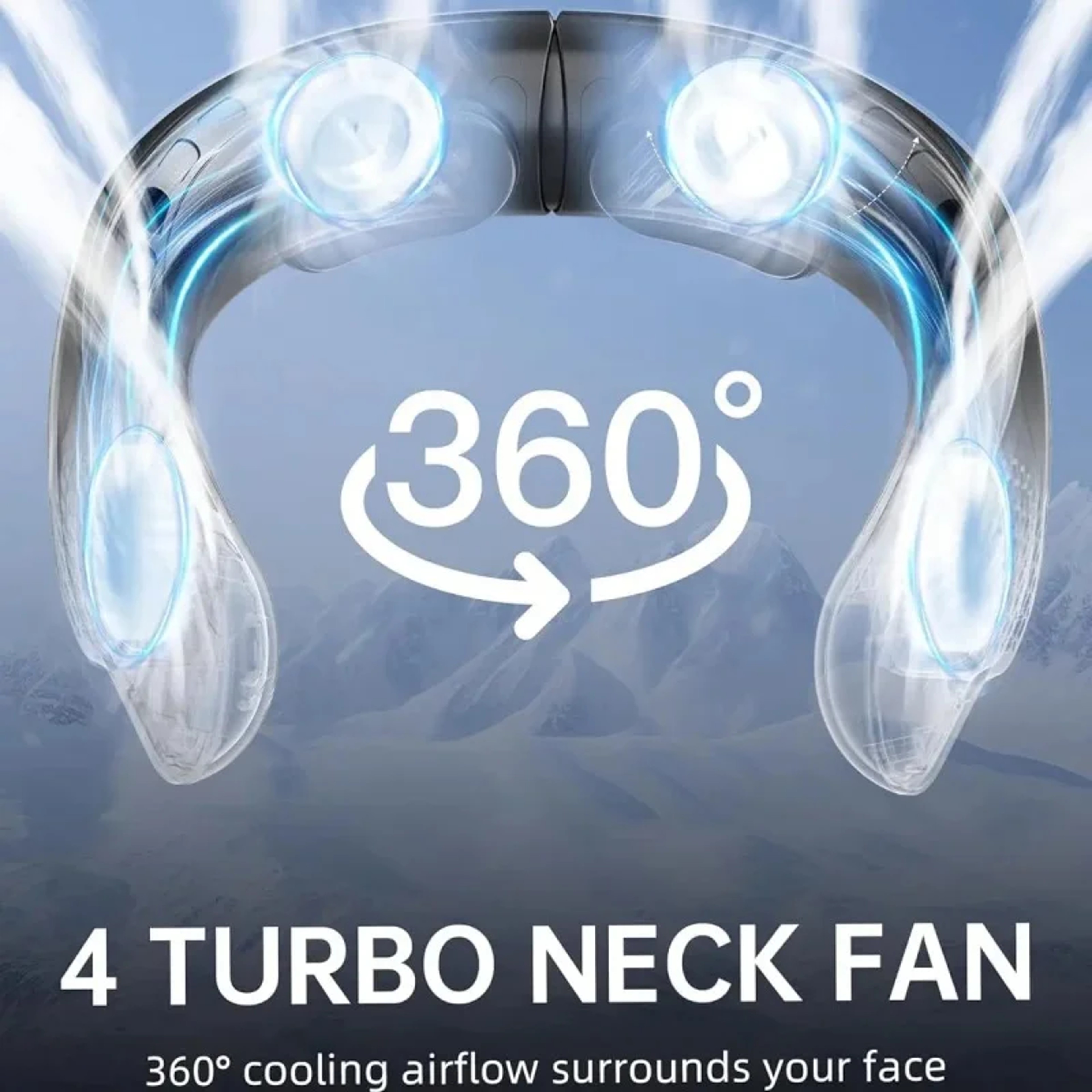 Portable Neck Fan Bladeless Rechargeable Neck Fan With Digital Display  3Speed Cooling 6