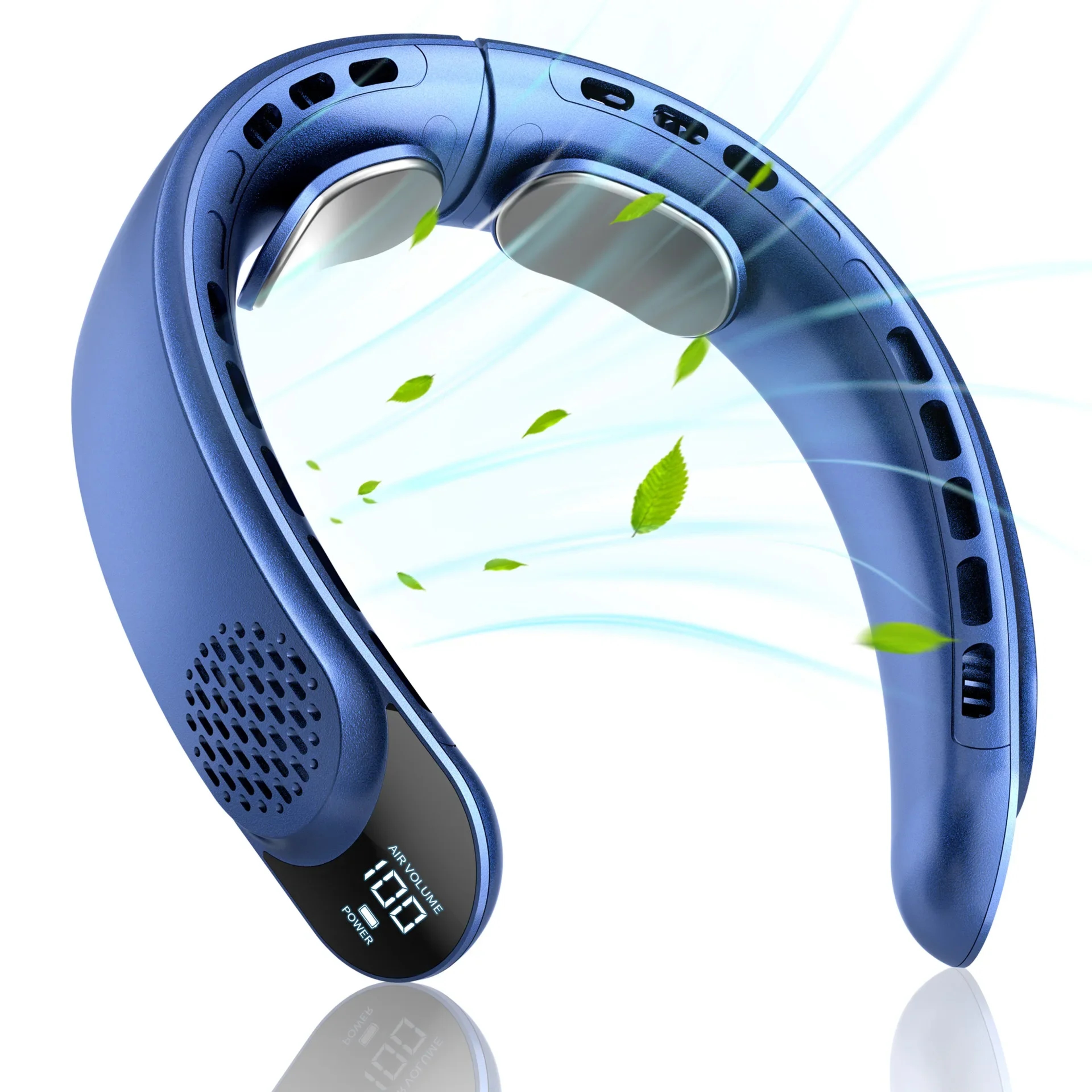 Portable Neck Fan Bladeless Rechargeable Neck Fan With Digital Display  3Speed Cooling 2