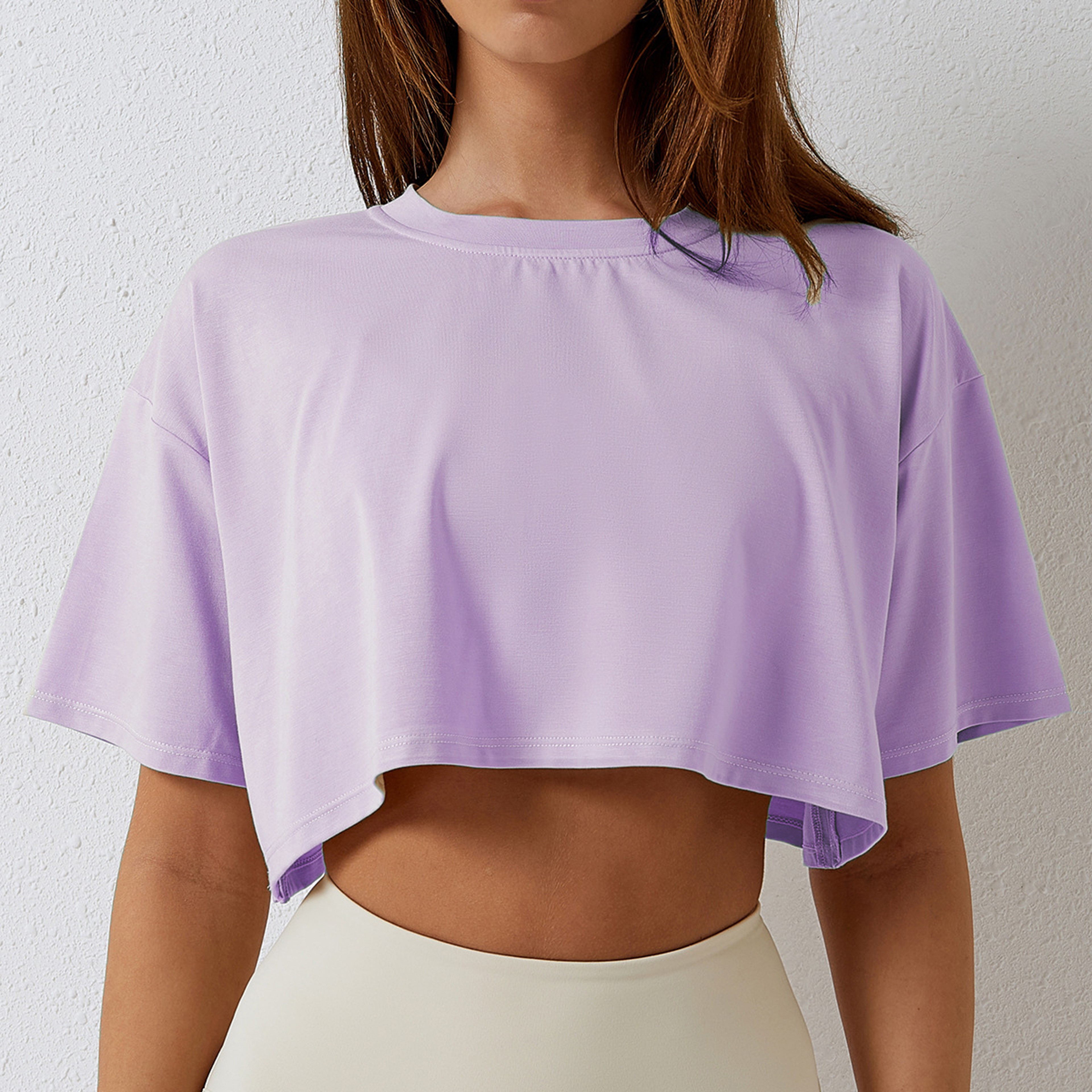 Womens Workout Crop Top Cotton Loose Fit Yoga Crop Top 9