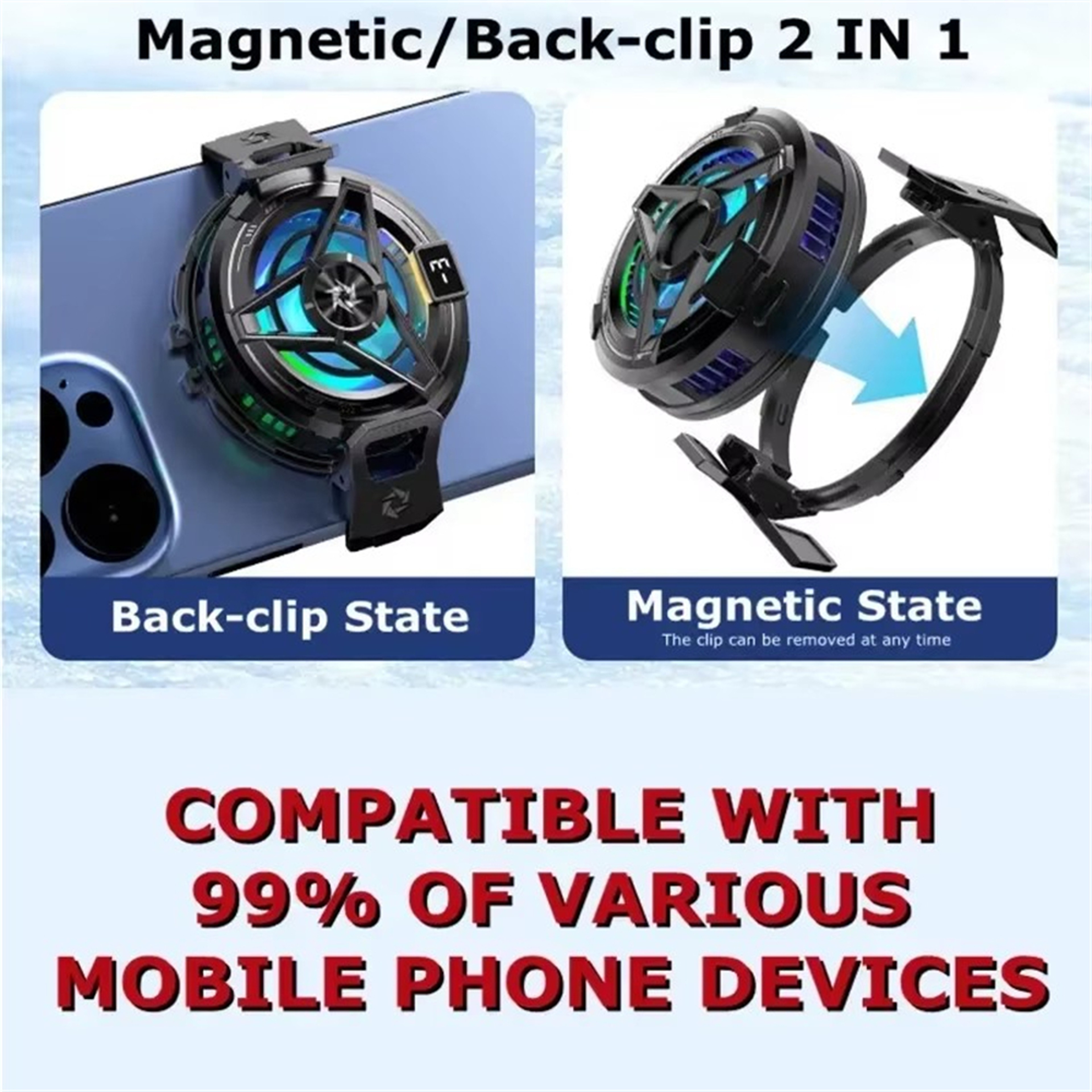 Magnetic Phone Cooler With Semiconductor Cooling Fan For Mobile Gaming 5