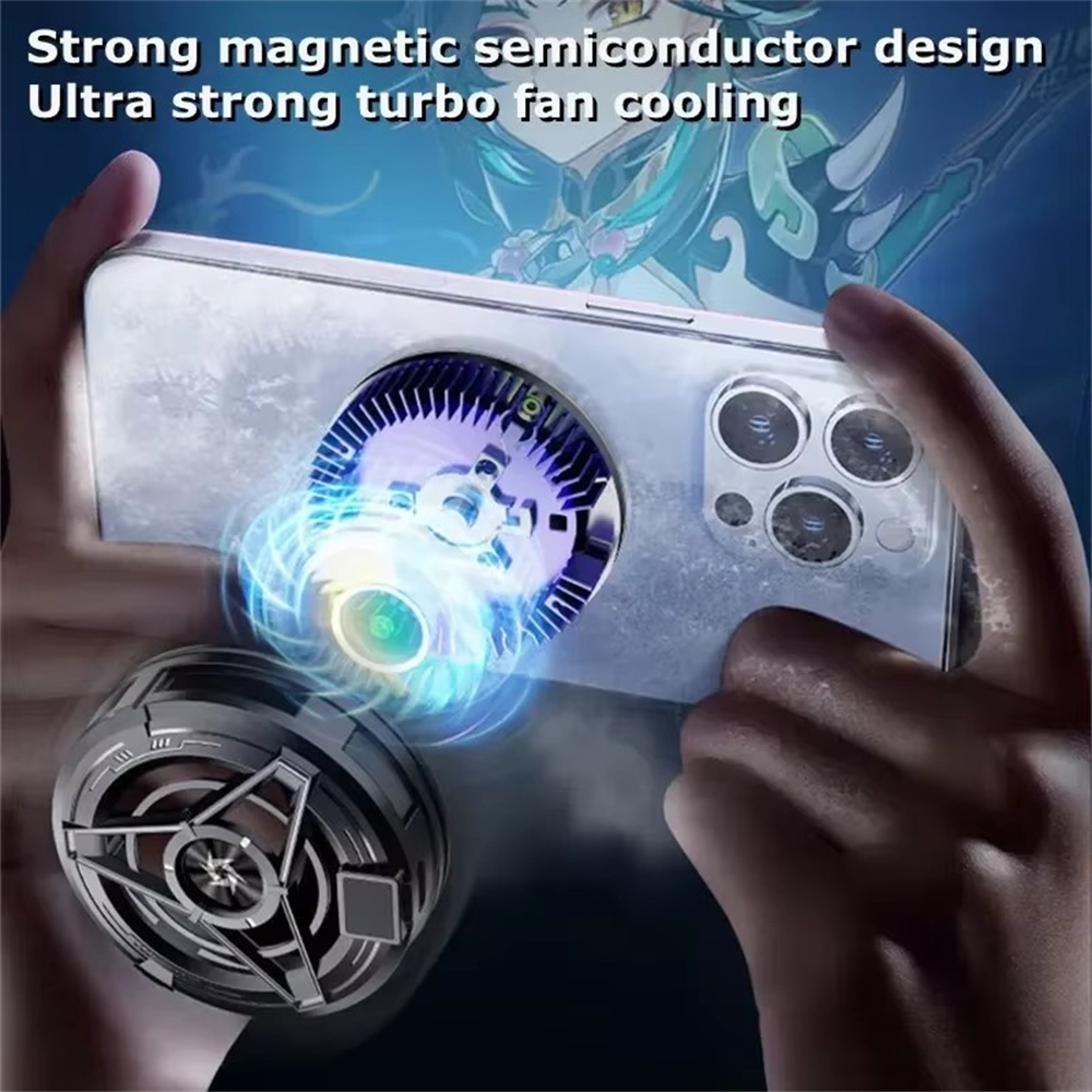 Magnetic Phone Cooler With Semiconductor Cooling Fan For Mobile Gaming 7