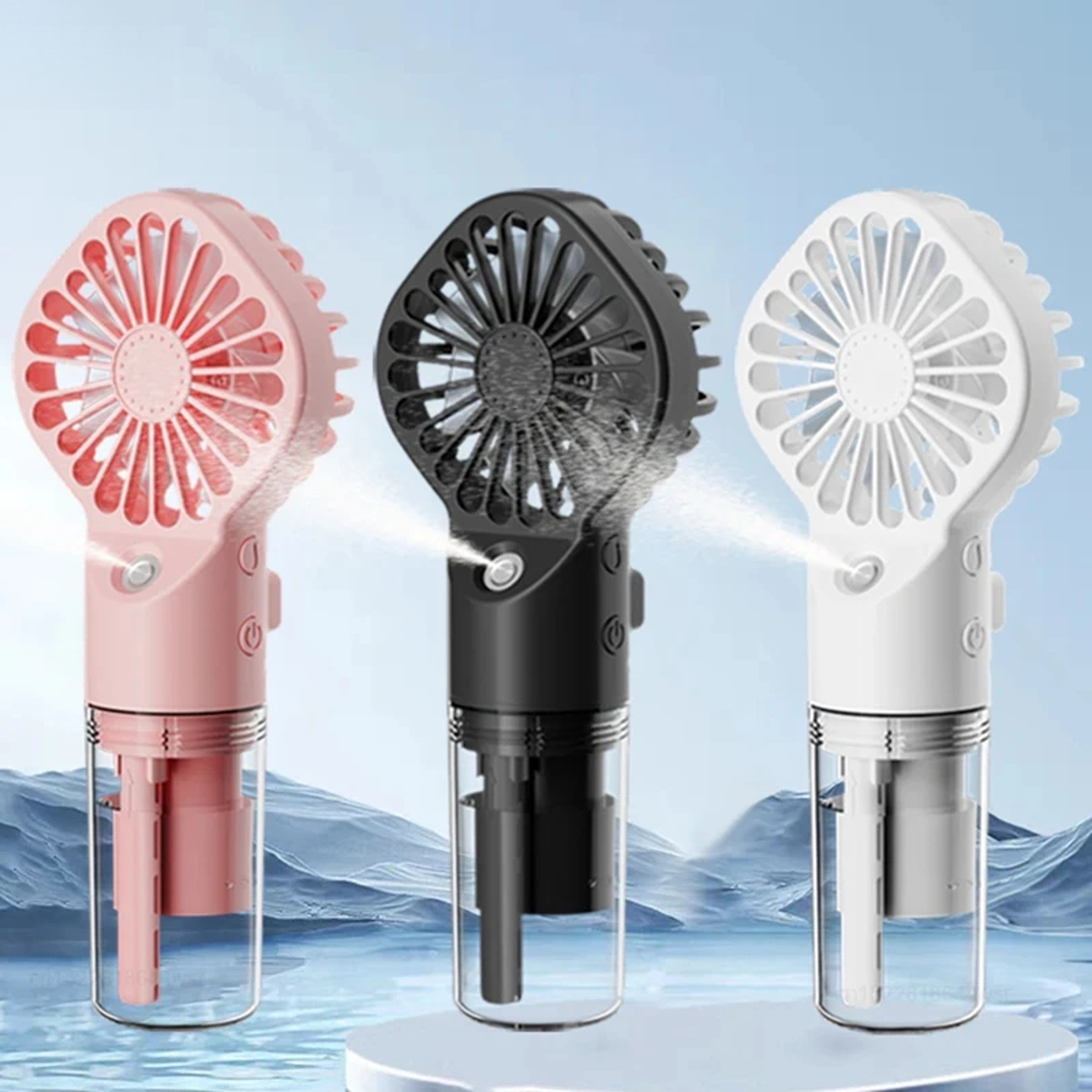 Handheld Misting Fan Portable Humidifier Fan USB Rechargeable Mini Cooling Fan 5