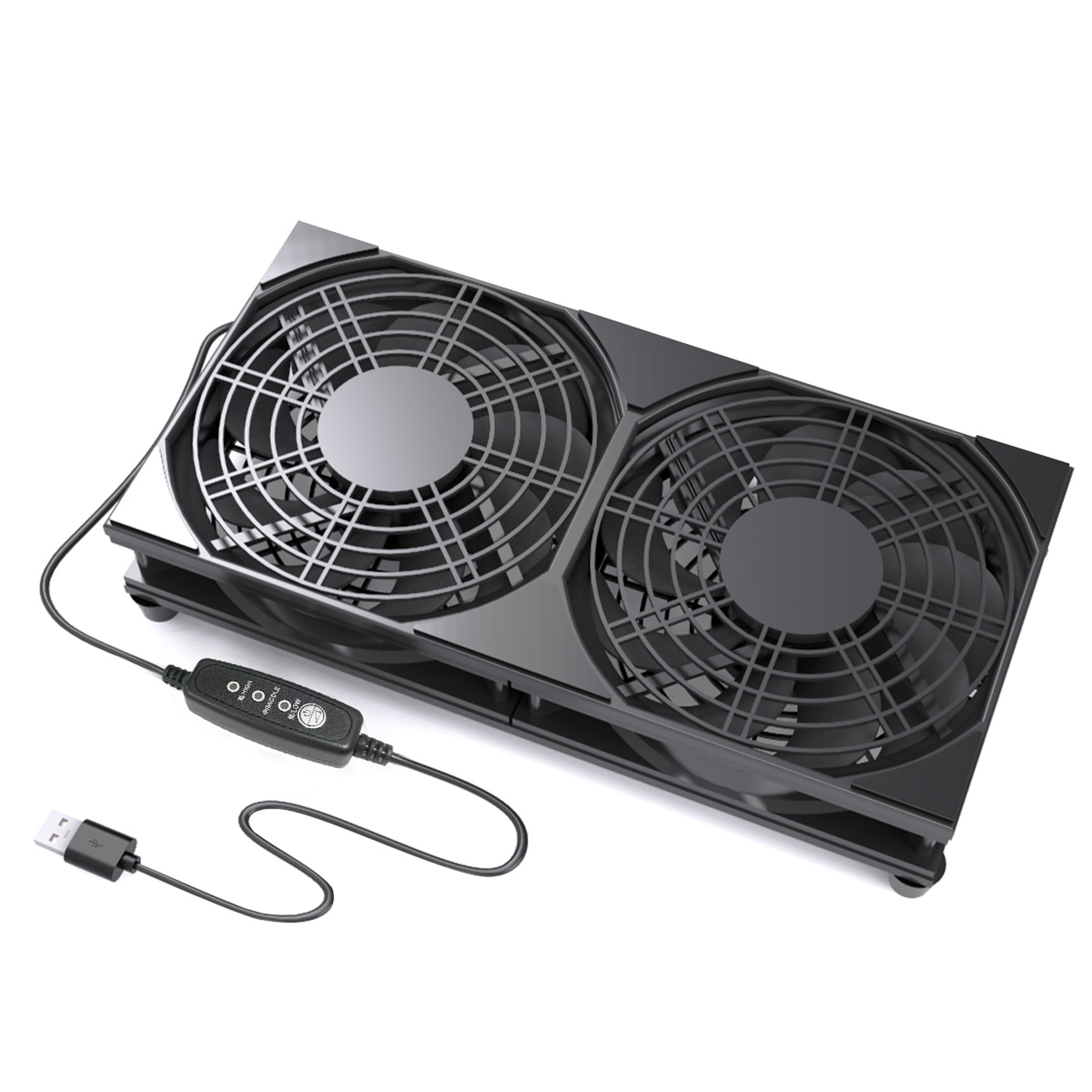 Dual USB Cooling Fan With 3Speed Control For Router PC  Gaming Console Cooling 0