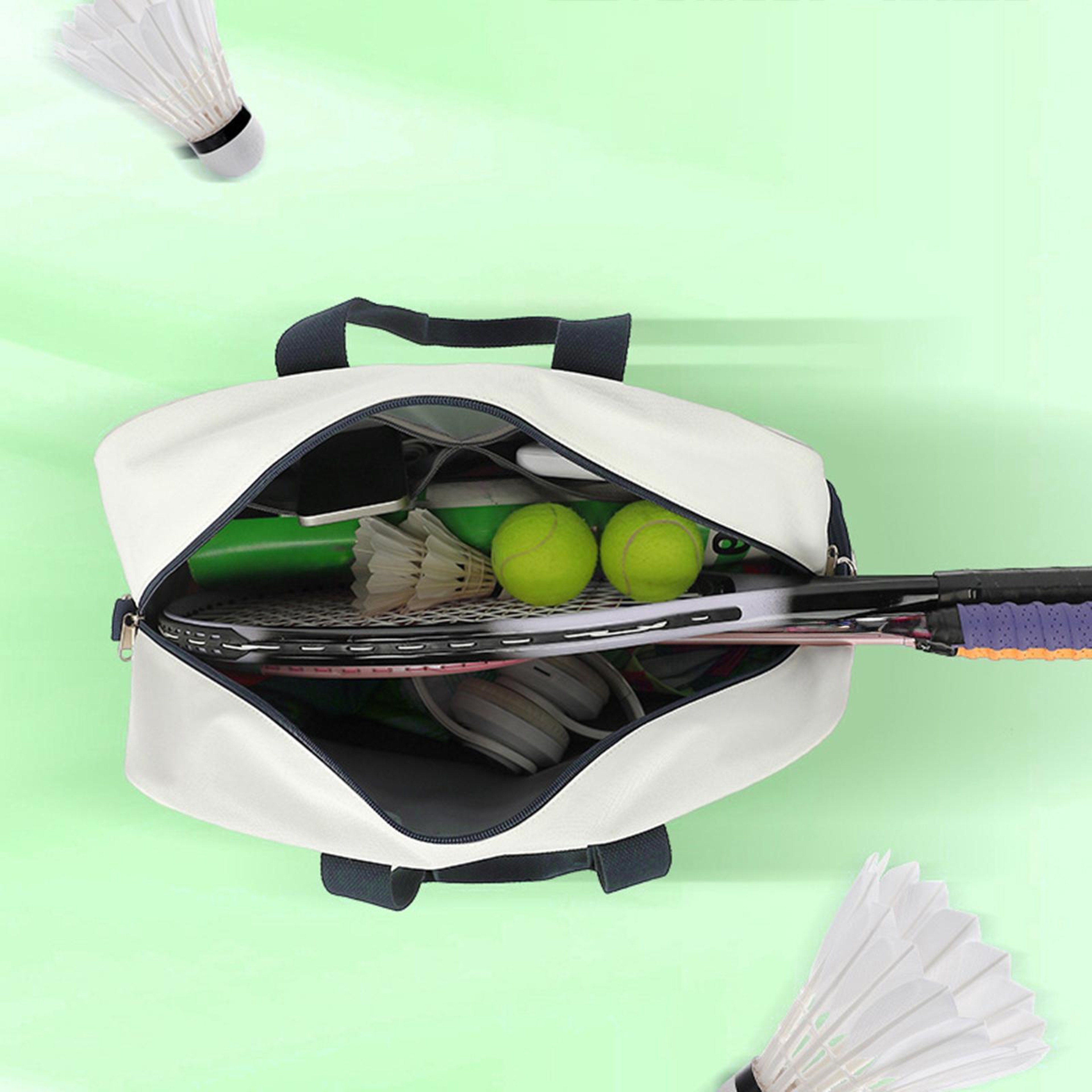 Lightweight Tennis Bag with Shoe Compartment and Adjustable Shoulder Strap – view 2