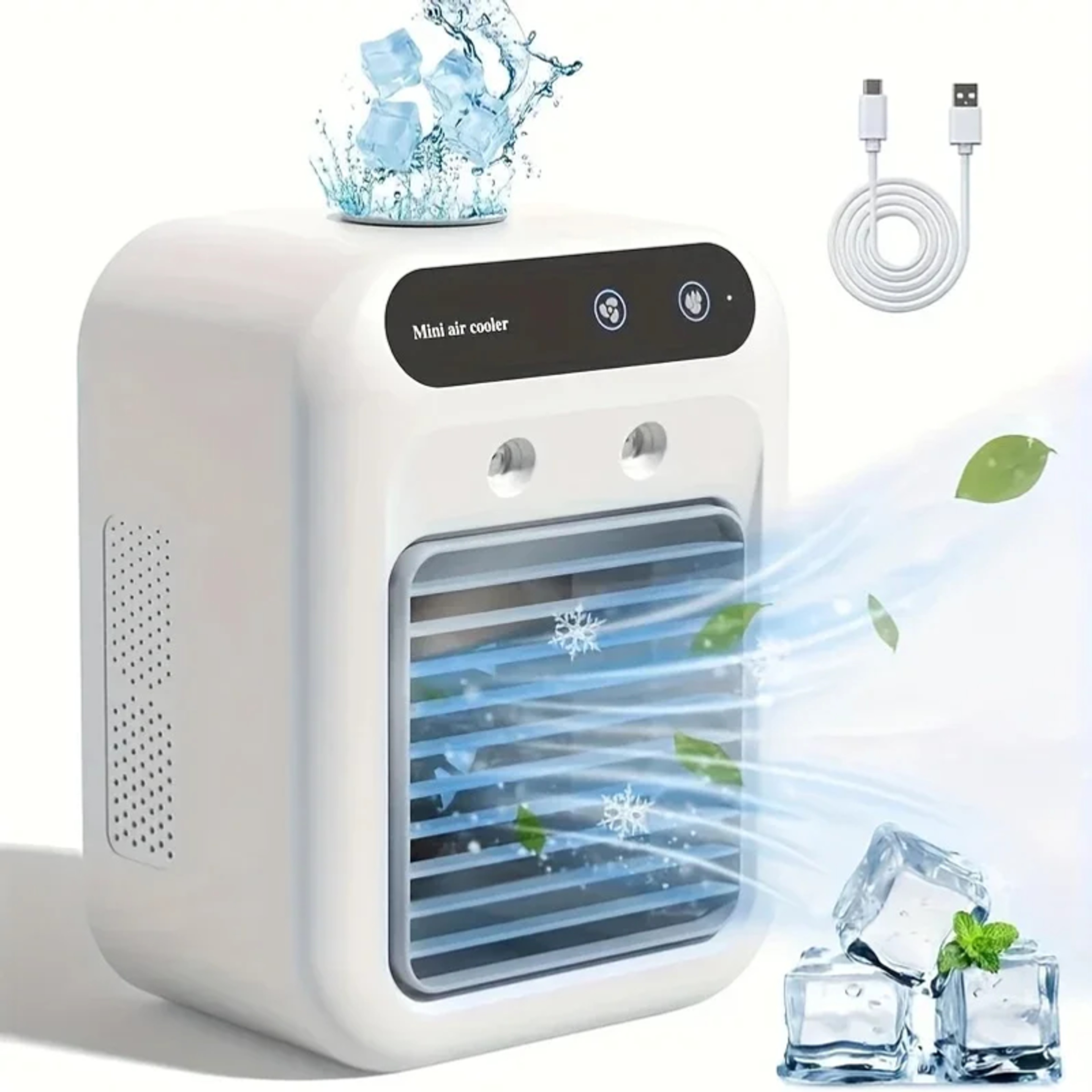 Rechargeable Mini Air Cooler Fan With Humidifier For Home Office Travel 0