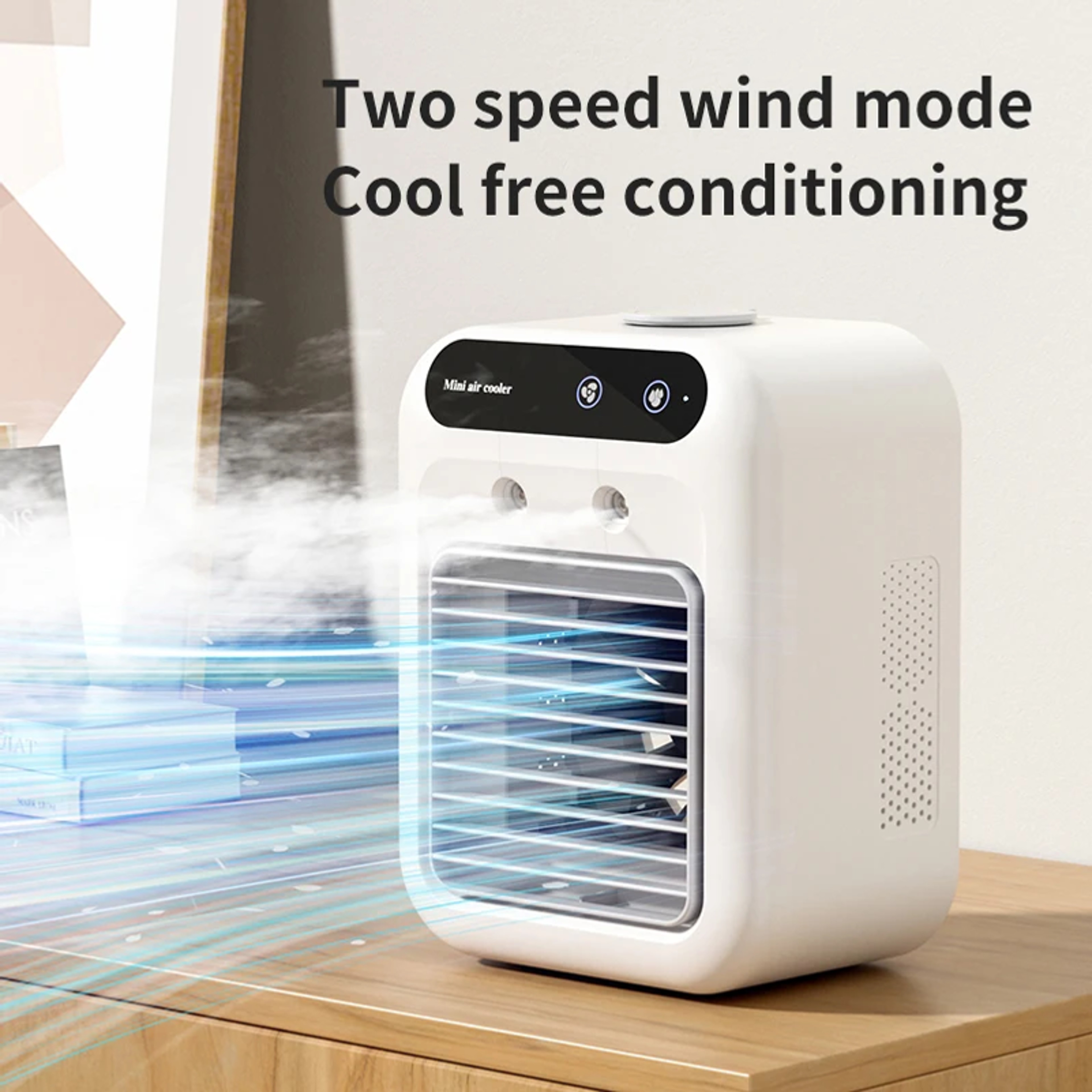 Rechargeable Mini Air Cooler Fan With Humidifier For Home Office Travel 3