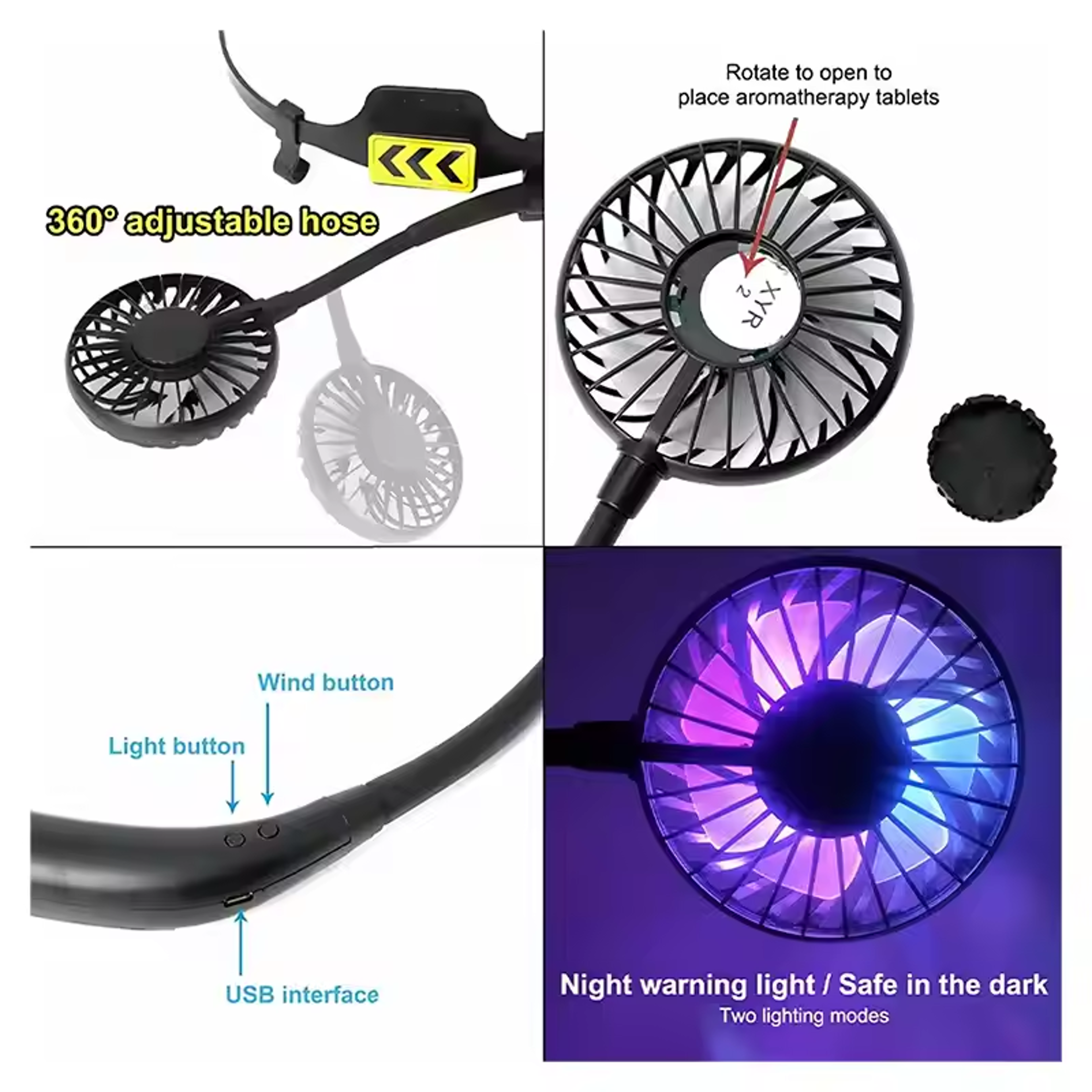 Pro Safety Helmet Fan With LED Light  Helmet Cooling Fan For Hard Hats  Construction Helmets 3