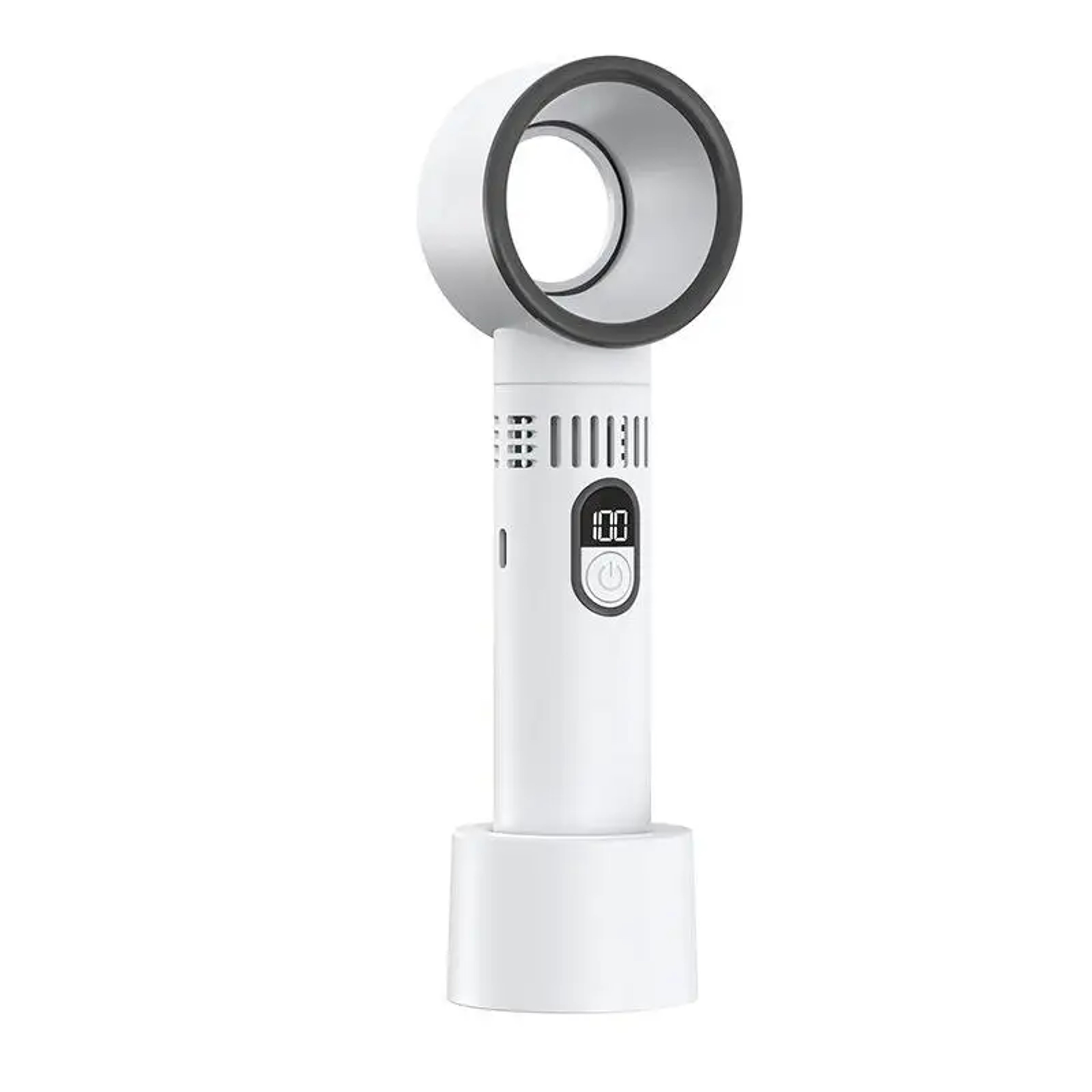 Portable Handheld Fan With LED Display Speed Rechargeable Mini Cooling Fan 1