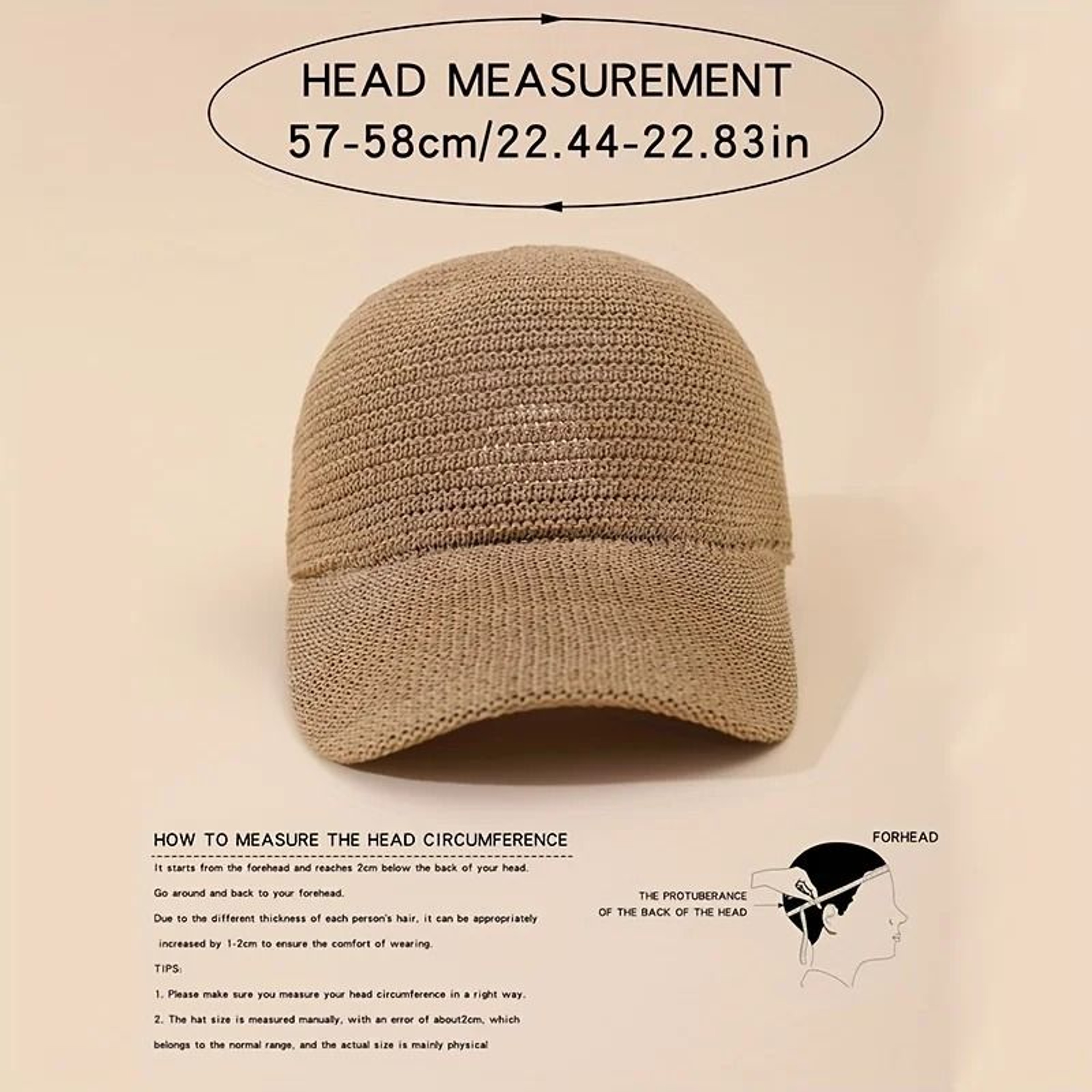 Linen Knit Baseball Cap For Summer Breathable Adjustable Duckbill Sun Hat 7