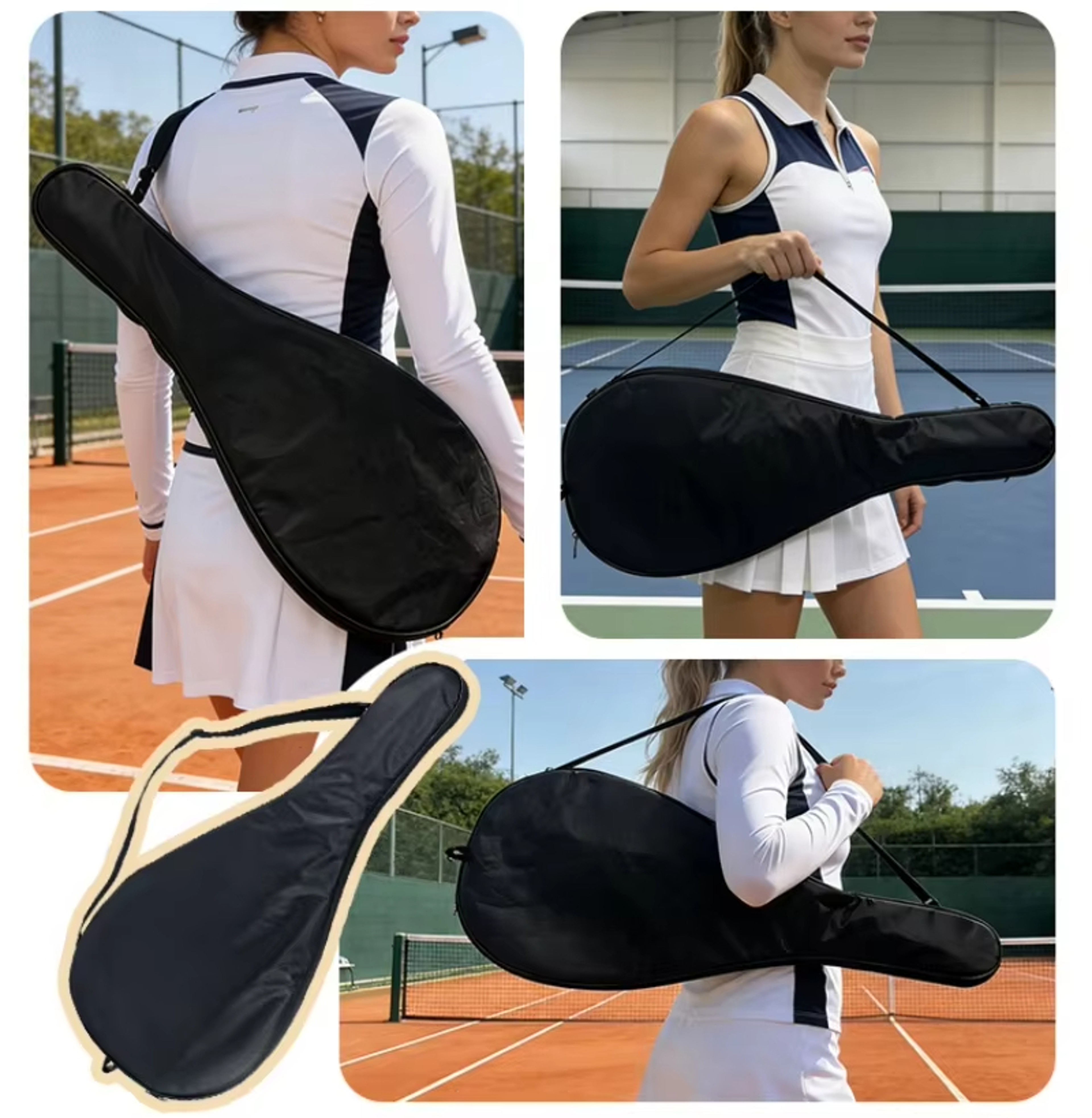 Tennis Racket Bag Waterproof Shoulder Cover with Large Capacity Storage – view 2