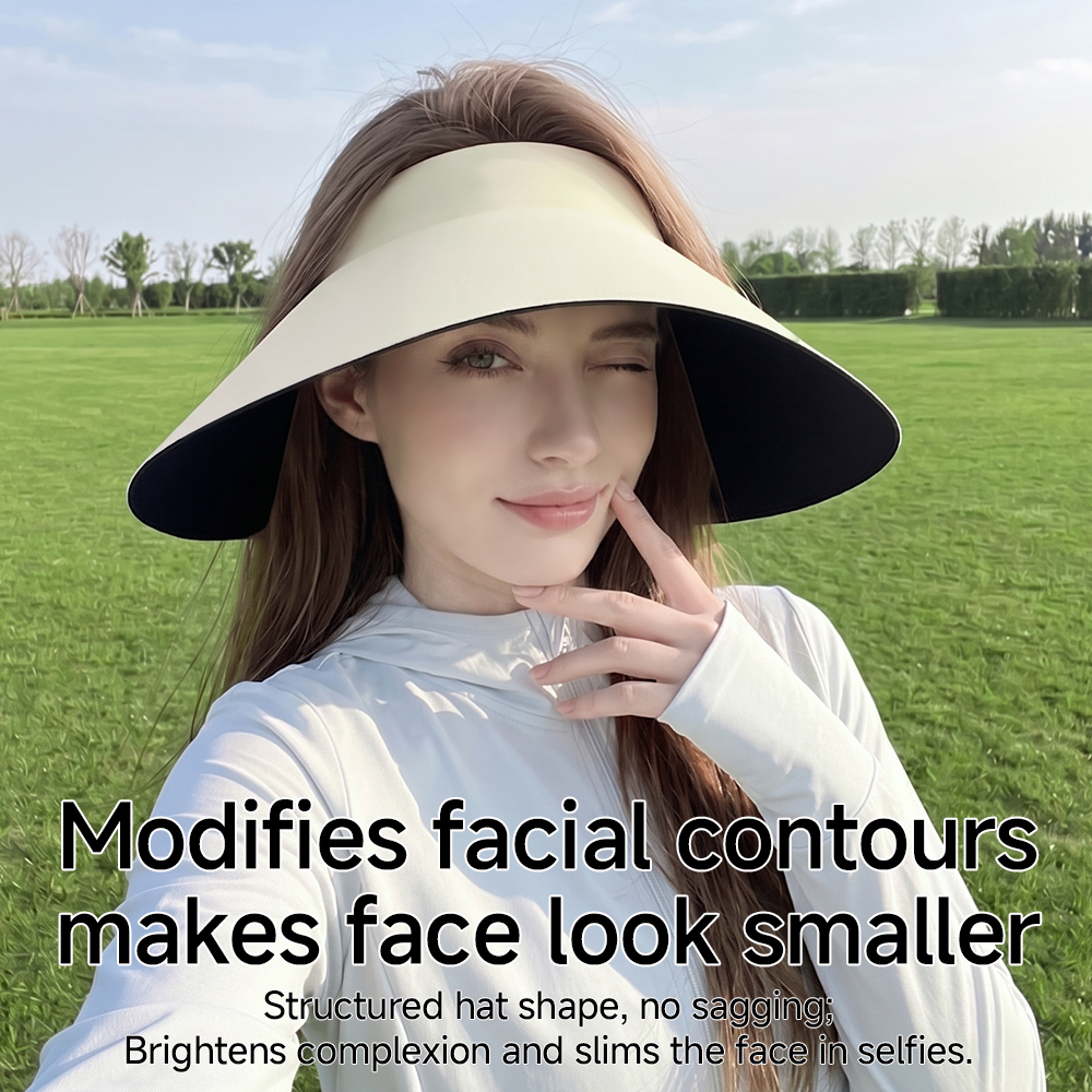 Womens Sun Visor Hat With UV Protection Wide Brim Open Top Summer Beach Cap 7