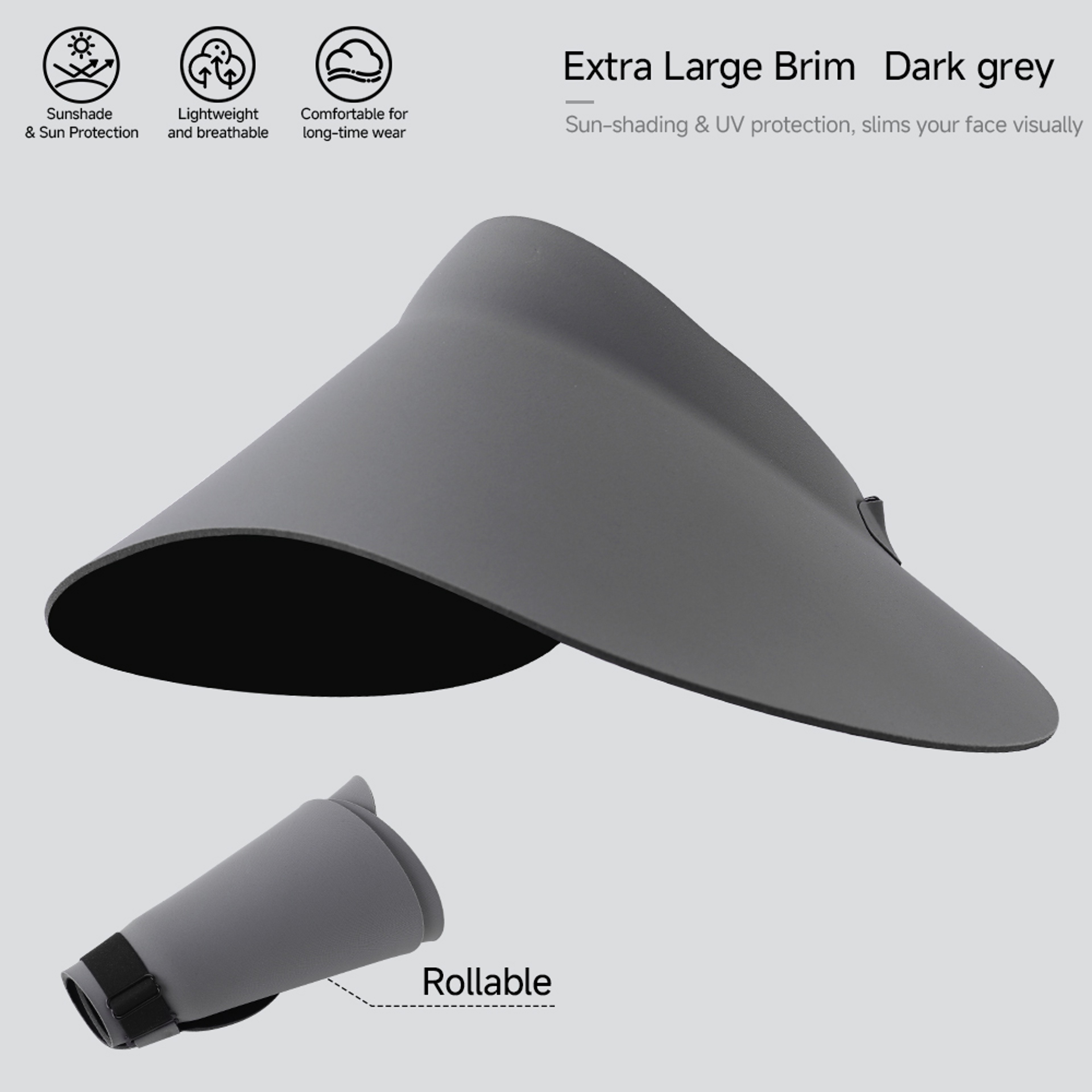 Womens Sun Visor Hat With UV Protection Wide Brim Open Top Summer Beach Cap 4