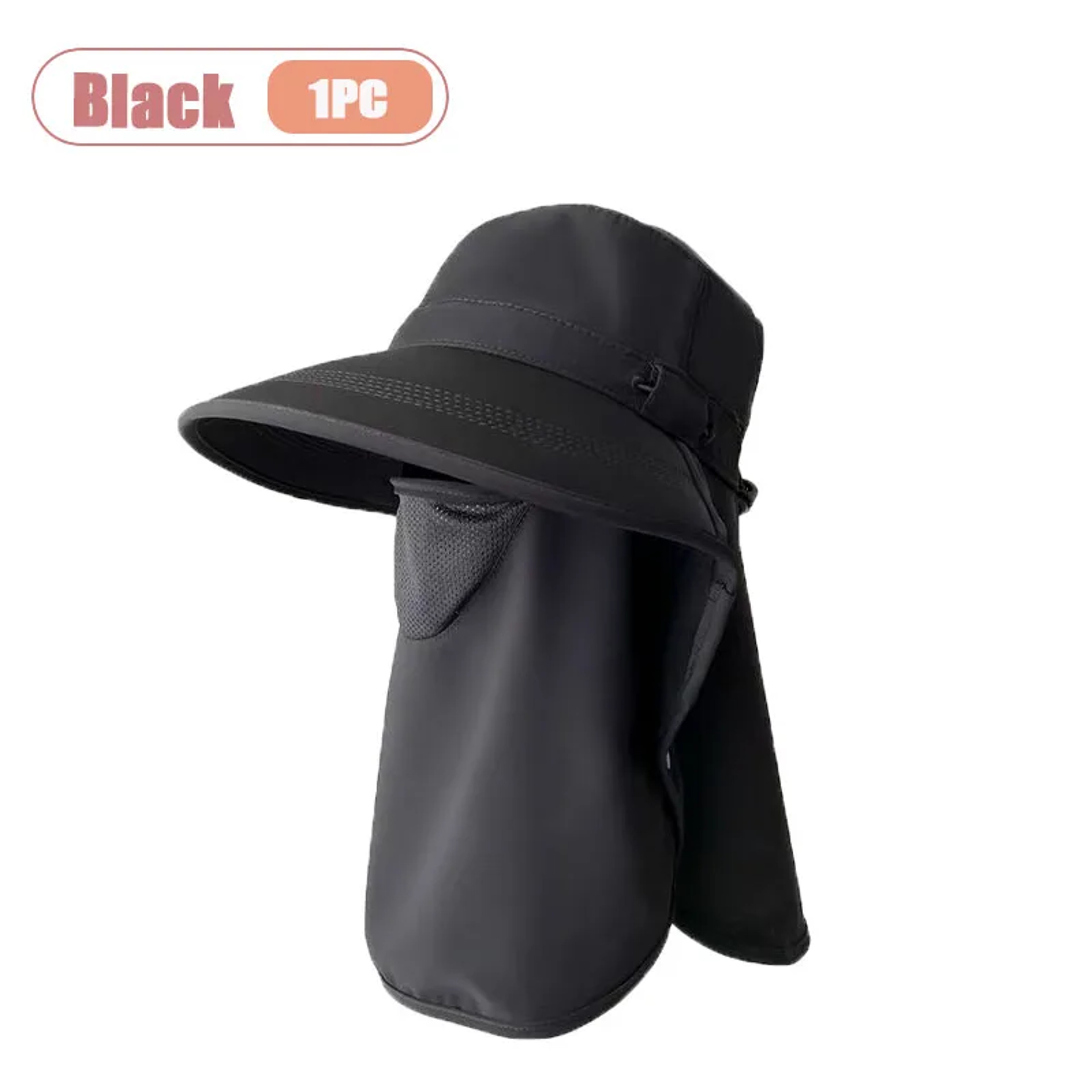 UV Protection Hat With Face Mask  Neck Flap  Wide Brim Hiking  Fishing Sun Hat 2