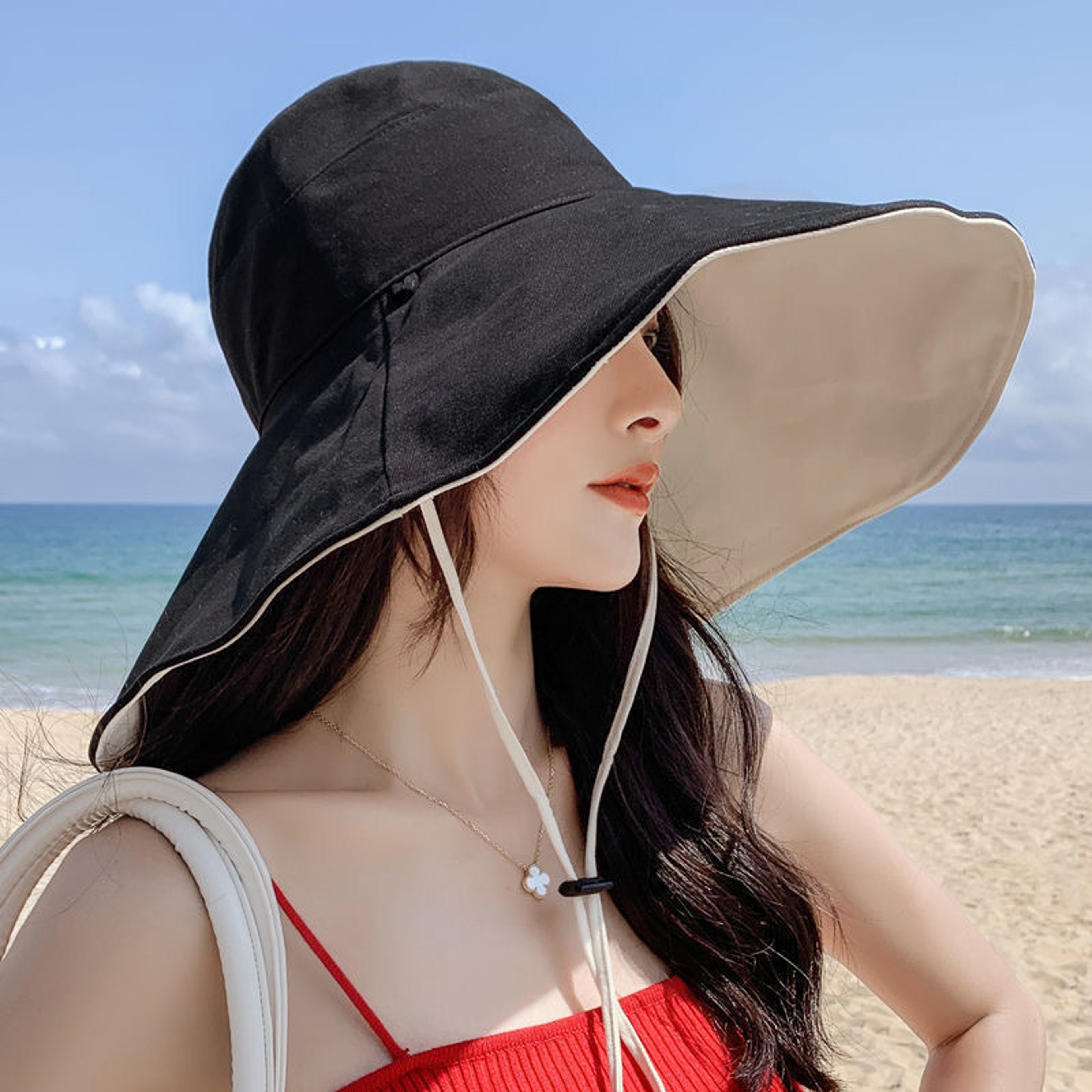 Wide Brim Sun Hat For Women Foldable UV Protection Hiking  Beach Hat 2