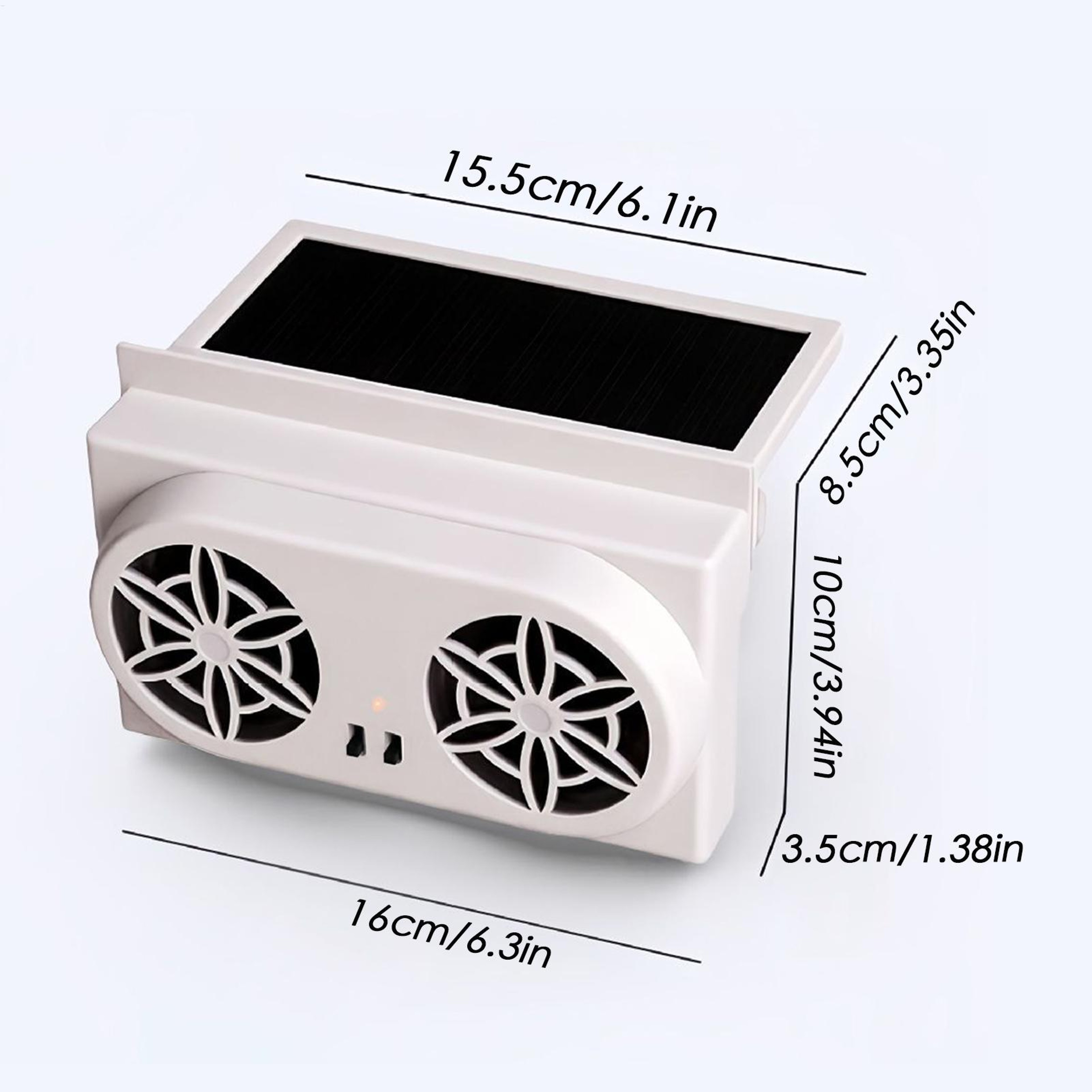 Solar Car Fan USB Rechargeable Car Cooling Fan With Solar Powered Air Vent Ventilator 3