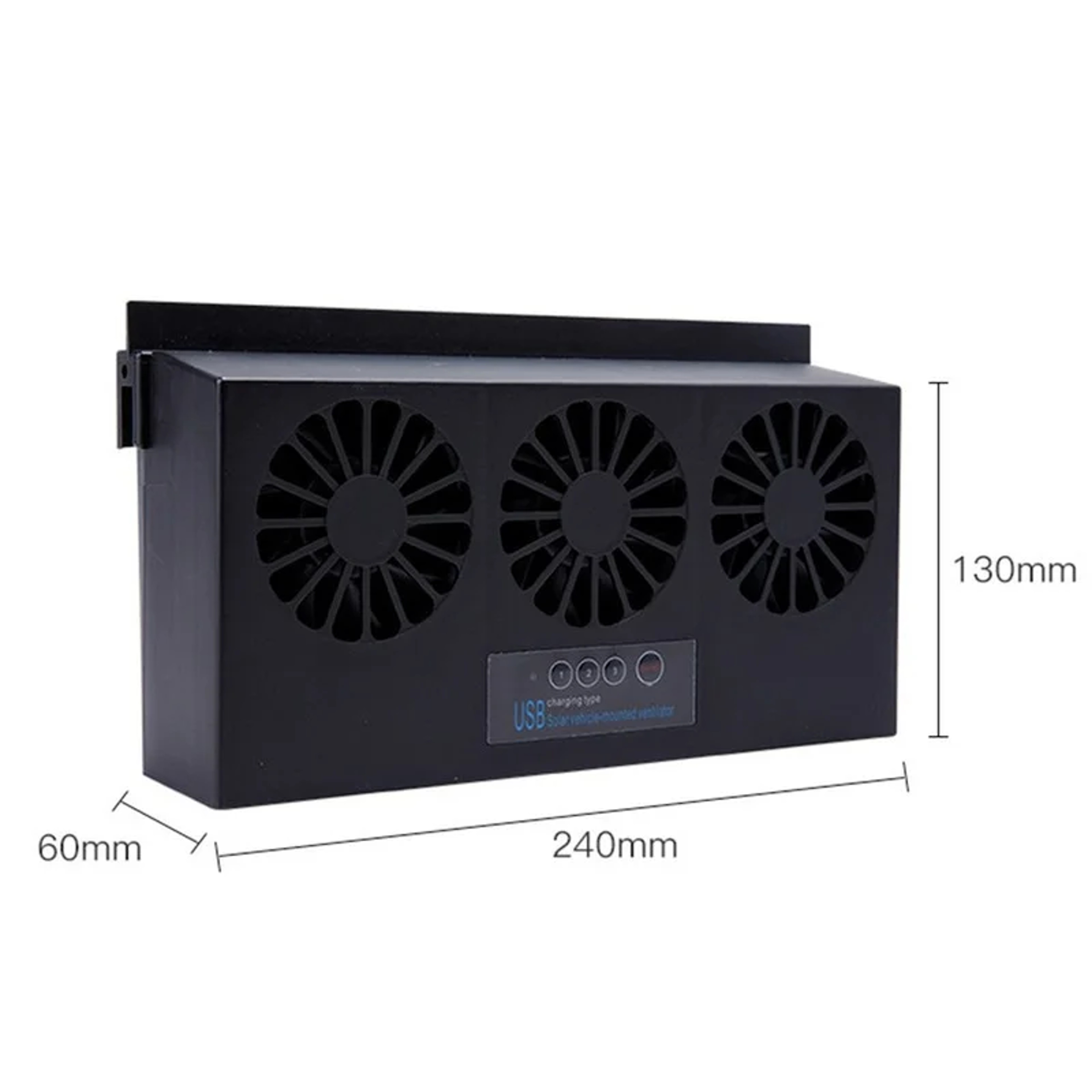 Solar Car Exhaust Fan USB Rechargeable Car Window Ventilation Fan for Cooler Fresh Interior – view 3