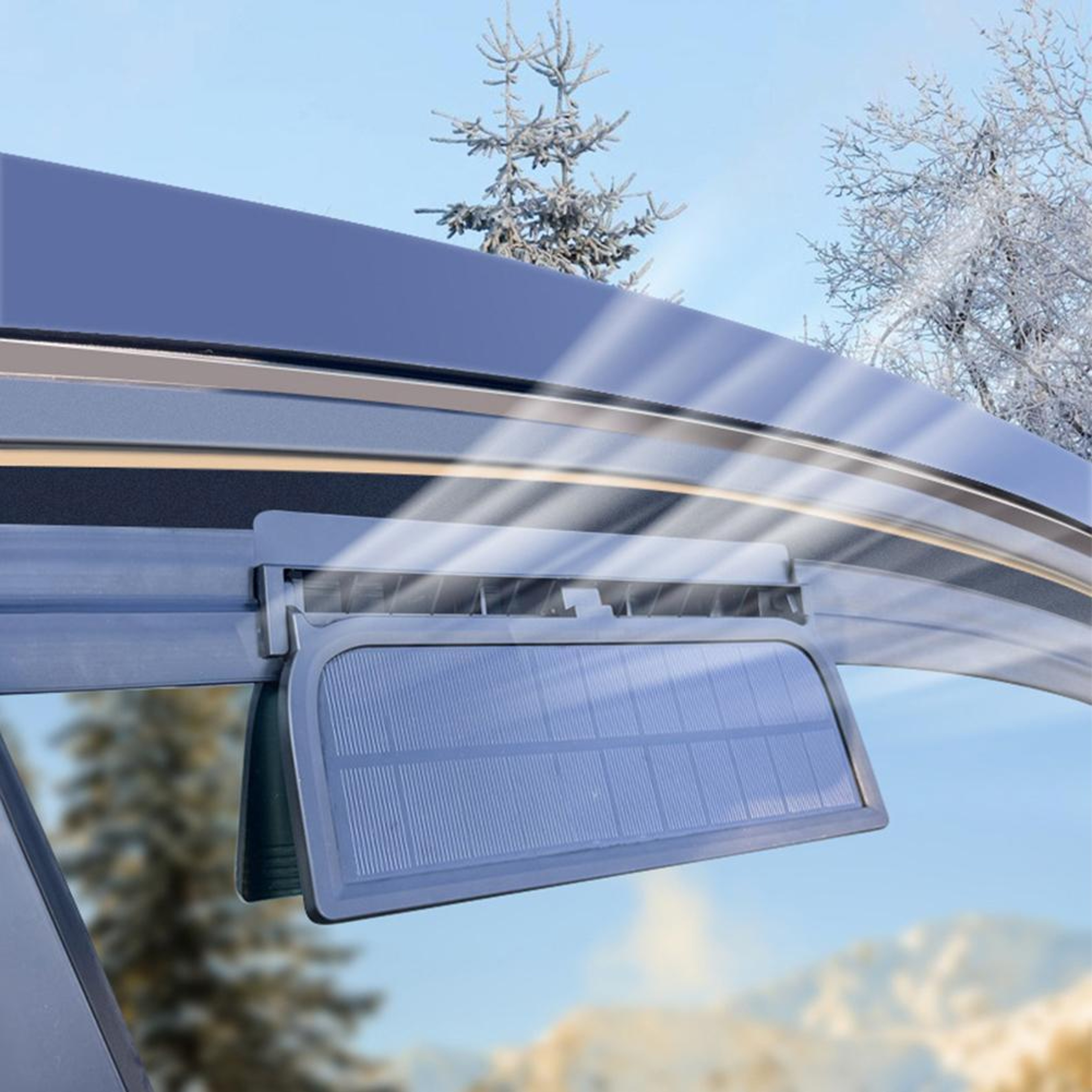 Solar Car Fan With 3 Air Outlets USB Powered Car Window Vent Fan For Cooler Parked Cars 3