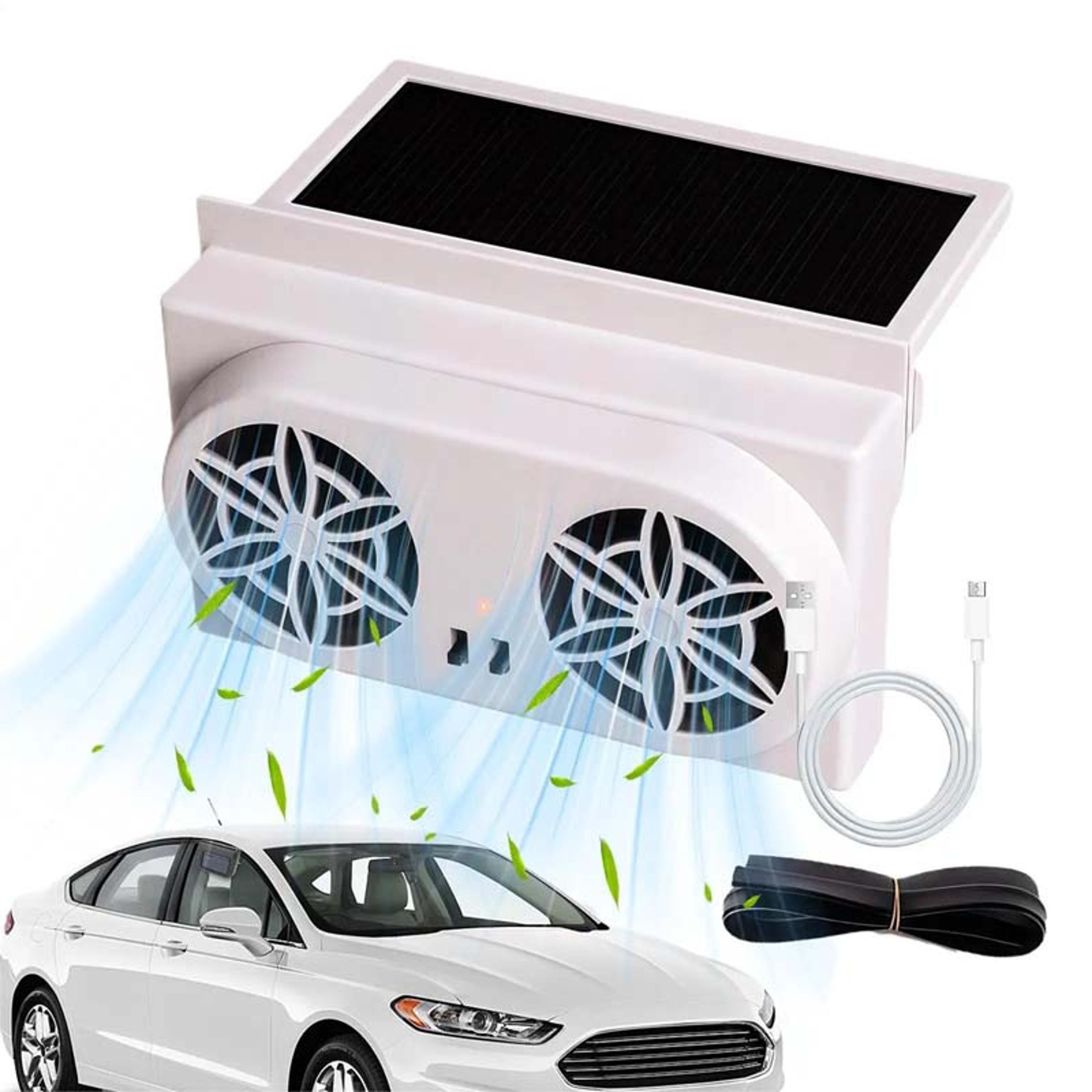 Solar Car Ventilation Fan Low Noise Car Solar Exhaust Fan For Cooler Parked Vehicles 0