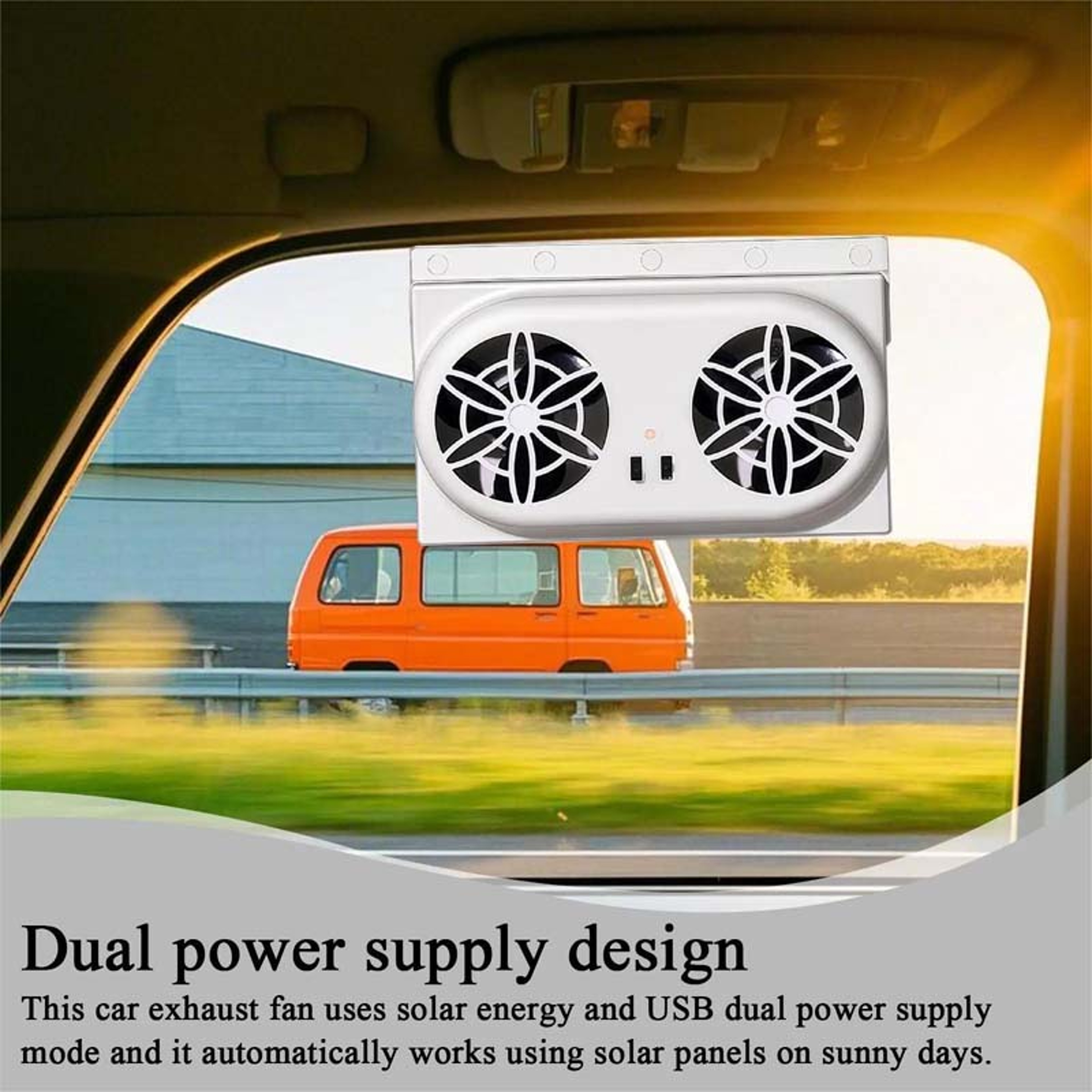 Solar Car Ventilation Fan Low Noise Car Solar Exhaust Fan For Cooler Parked Vehicles 3