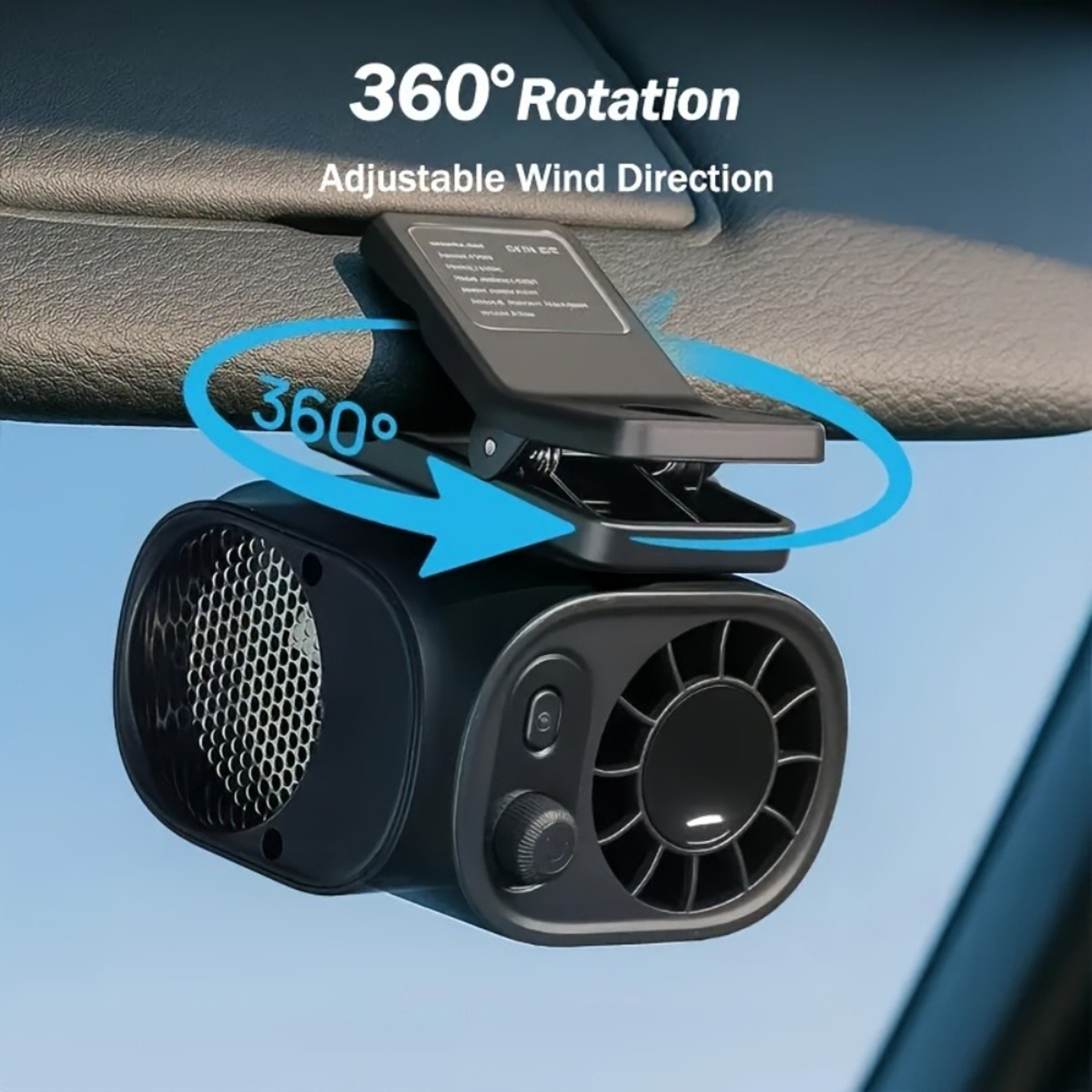 Portable Car Fan USB Rechargeable Clip On Mini Cooling Fan With Adjustable Speed For Sun Visor  Tra 2