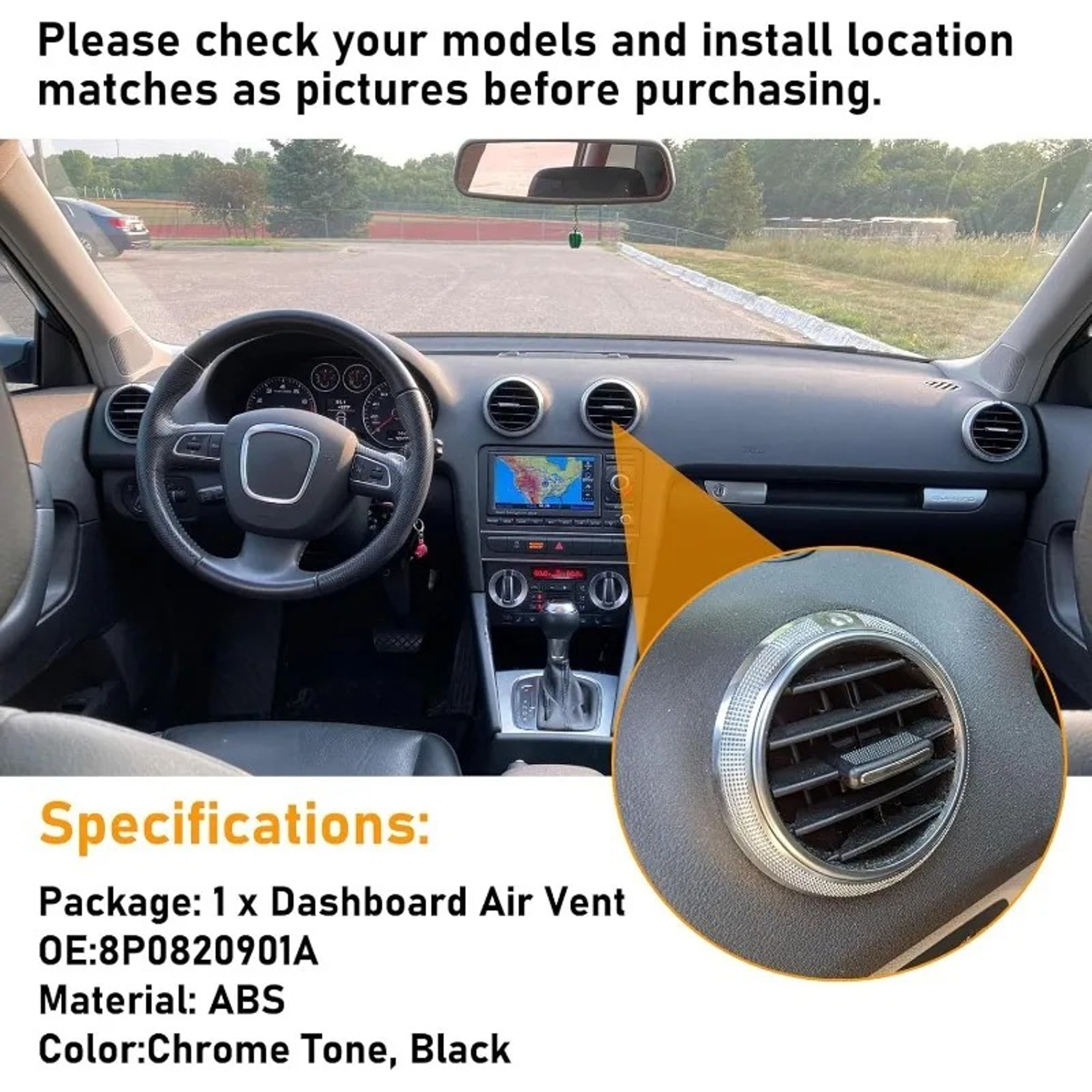 Audi Air Vent Replacement ABS Dashboard AC Vent Front Outlet Trim 3