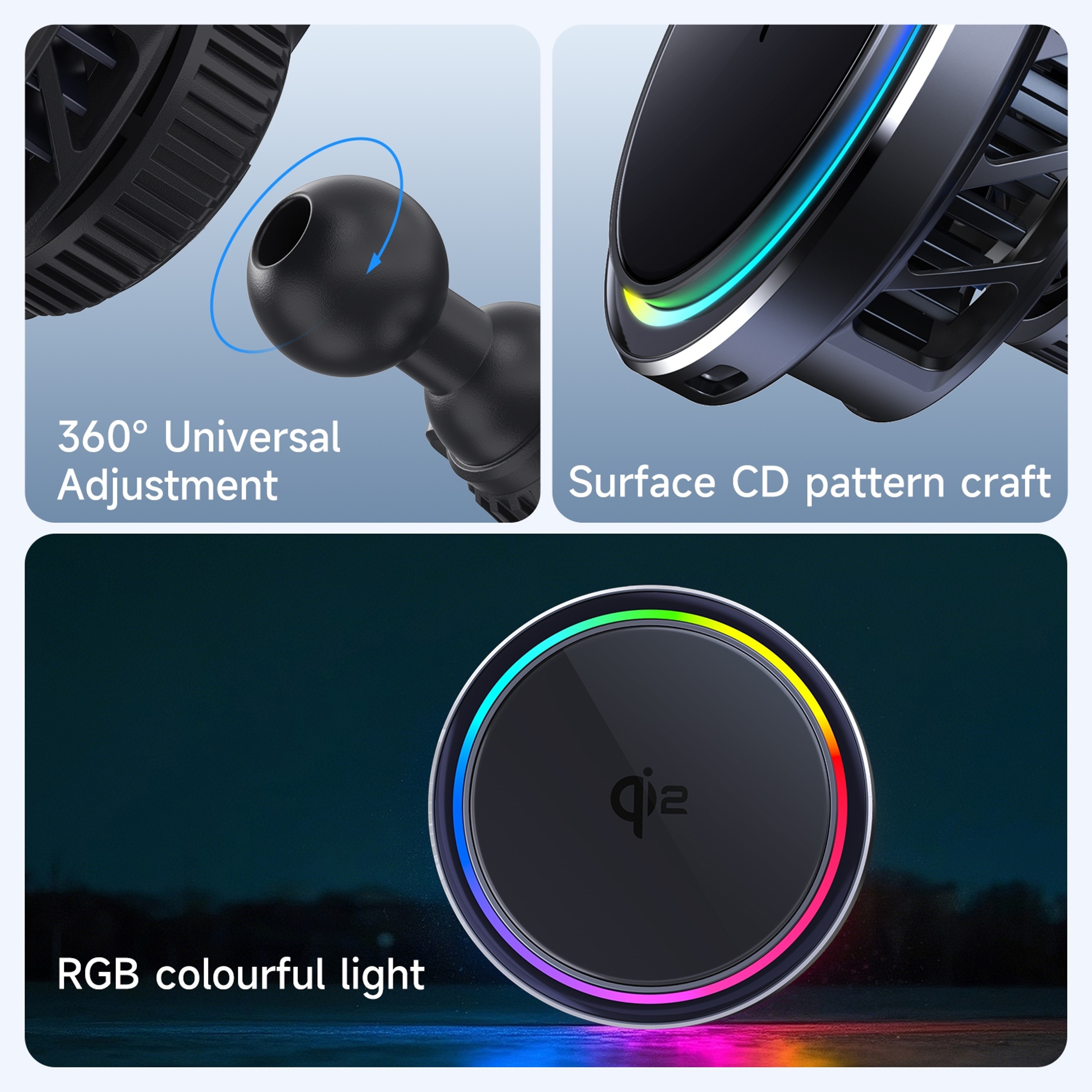 MagSafe Car Charger 25W Magnetic Wireless Car Mount With Ice Cooling  RGB Light 1