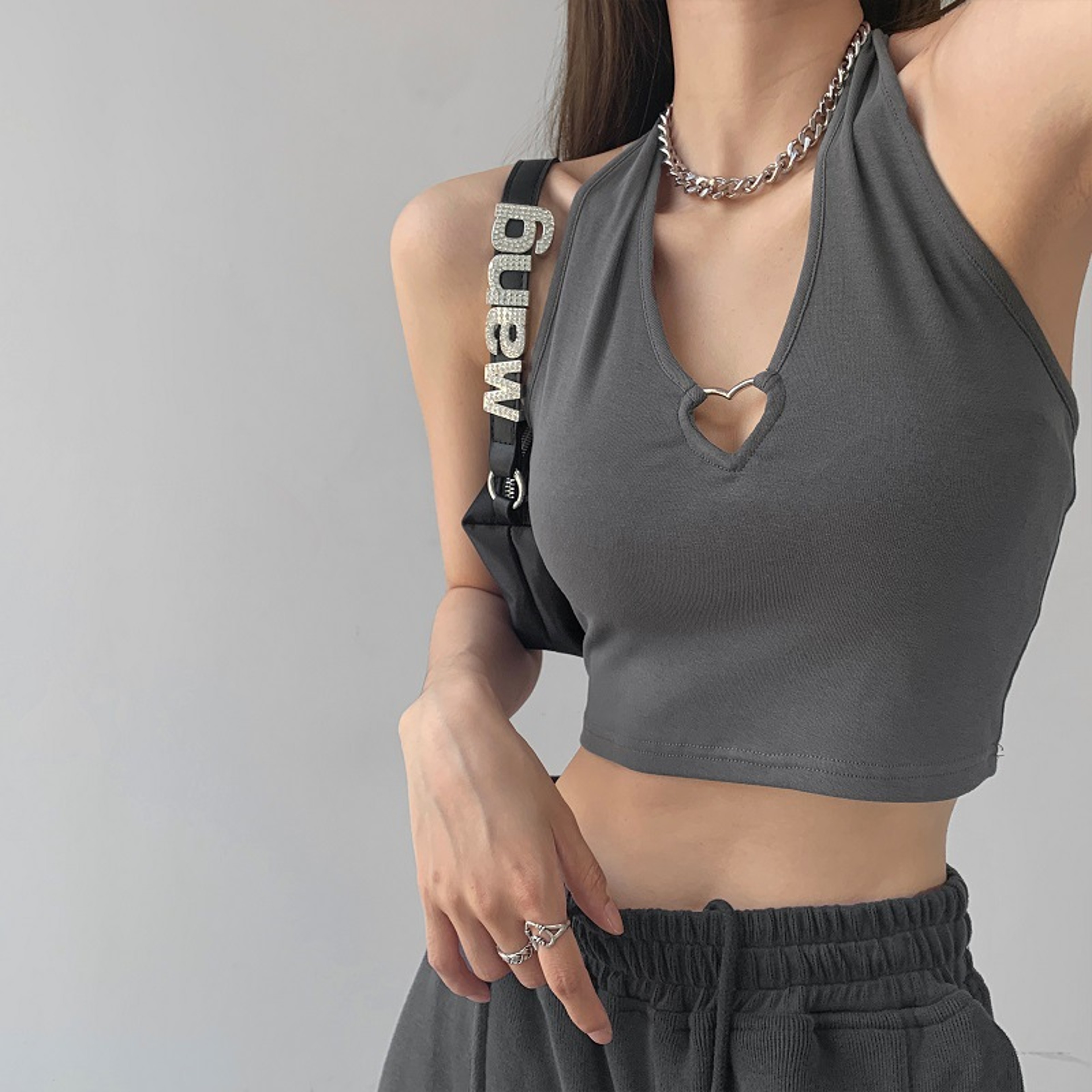 Lace Up Halter Crop Top For Women V Neck Hollow Out Summer Camisole 1