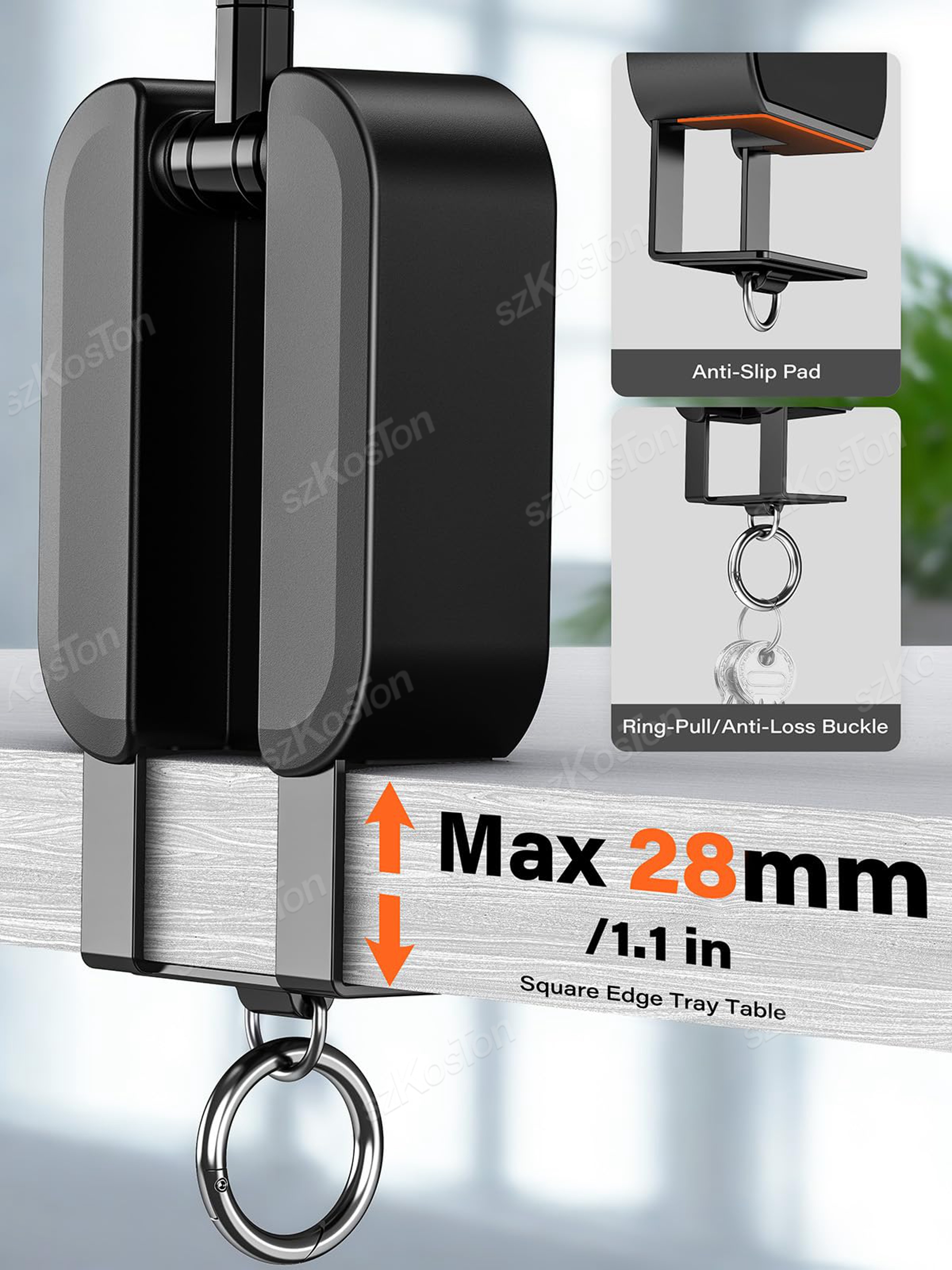 Magnetic Phone Holder With Tray Table Phone Mount  Universal Clamp 4