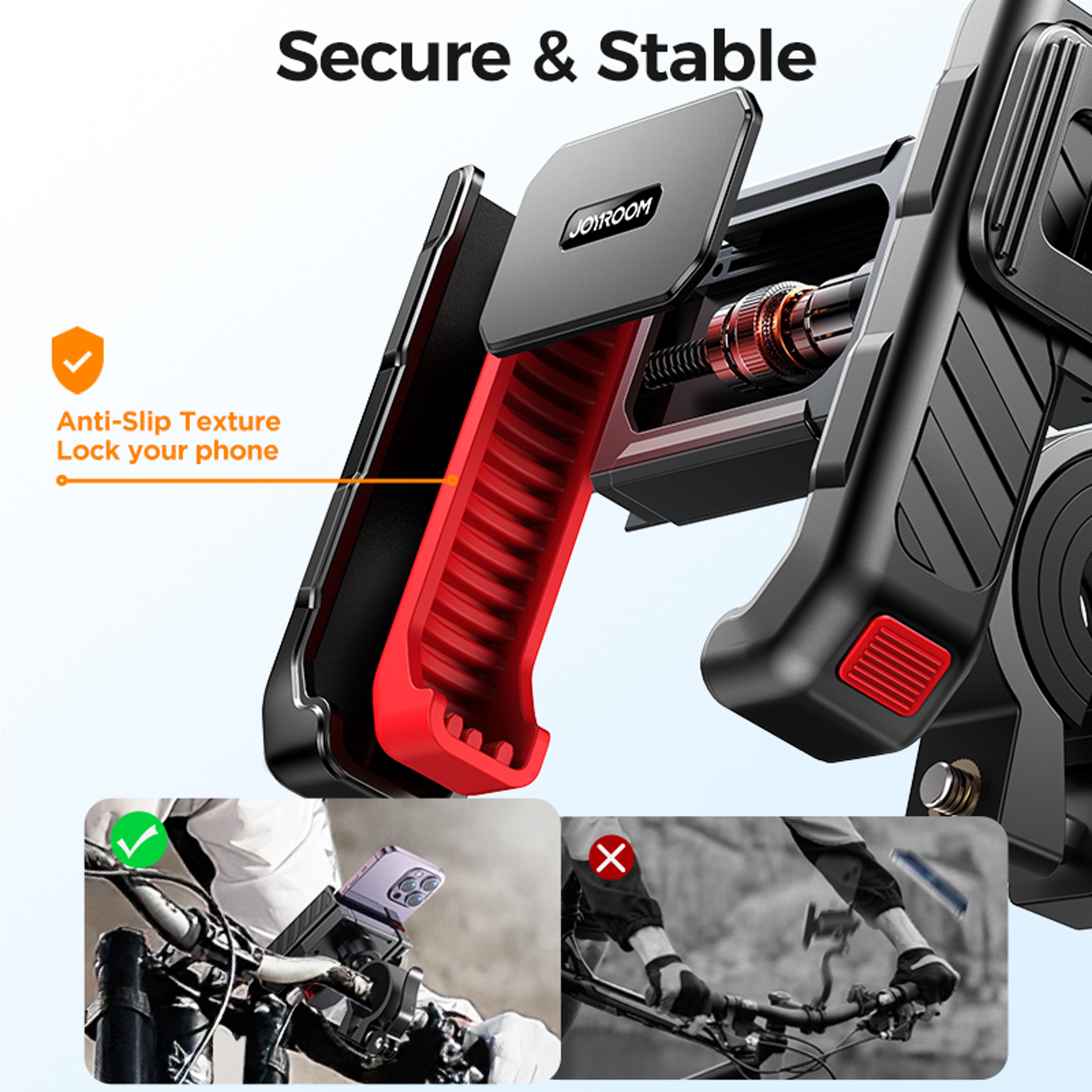 Universal Bike Phone Holder With OneHand Lock Shockproof Phone Mount For Bikes  Motorcycles 2