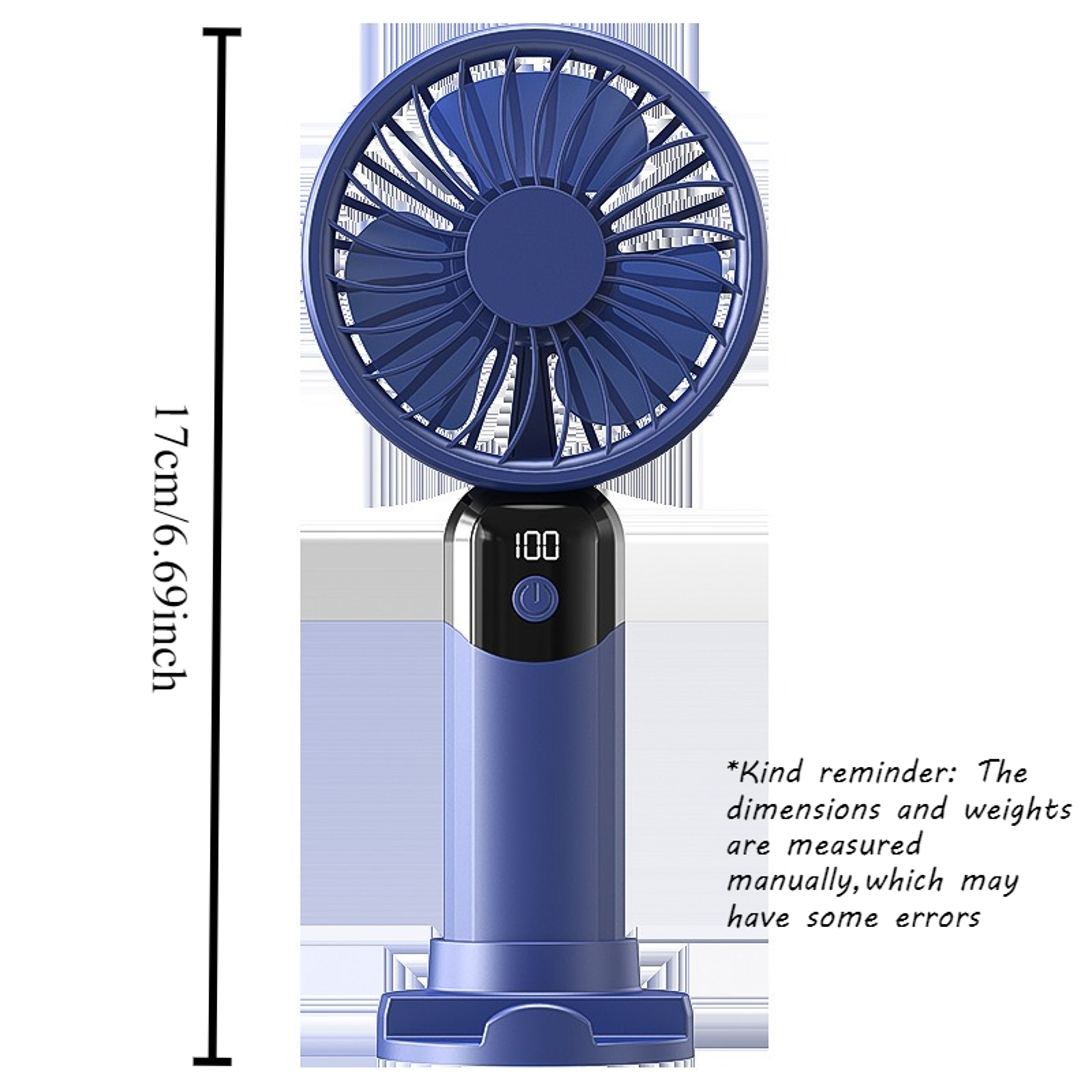 Portable Handheld Fan With LED Display Rechargeable Mini Fan USB Cooling Fan  Phone Stand 7