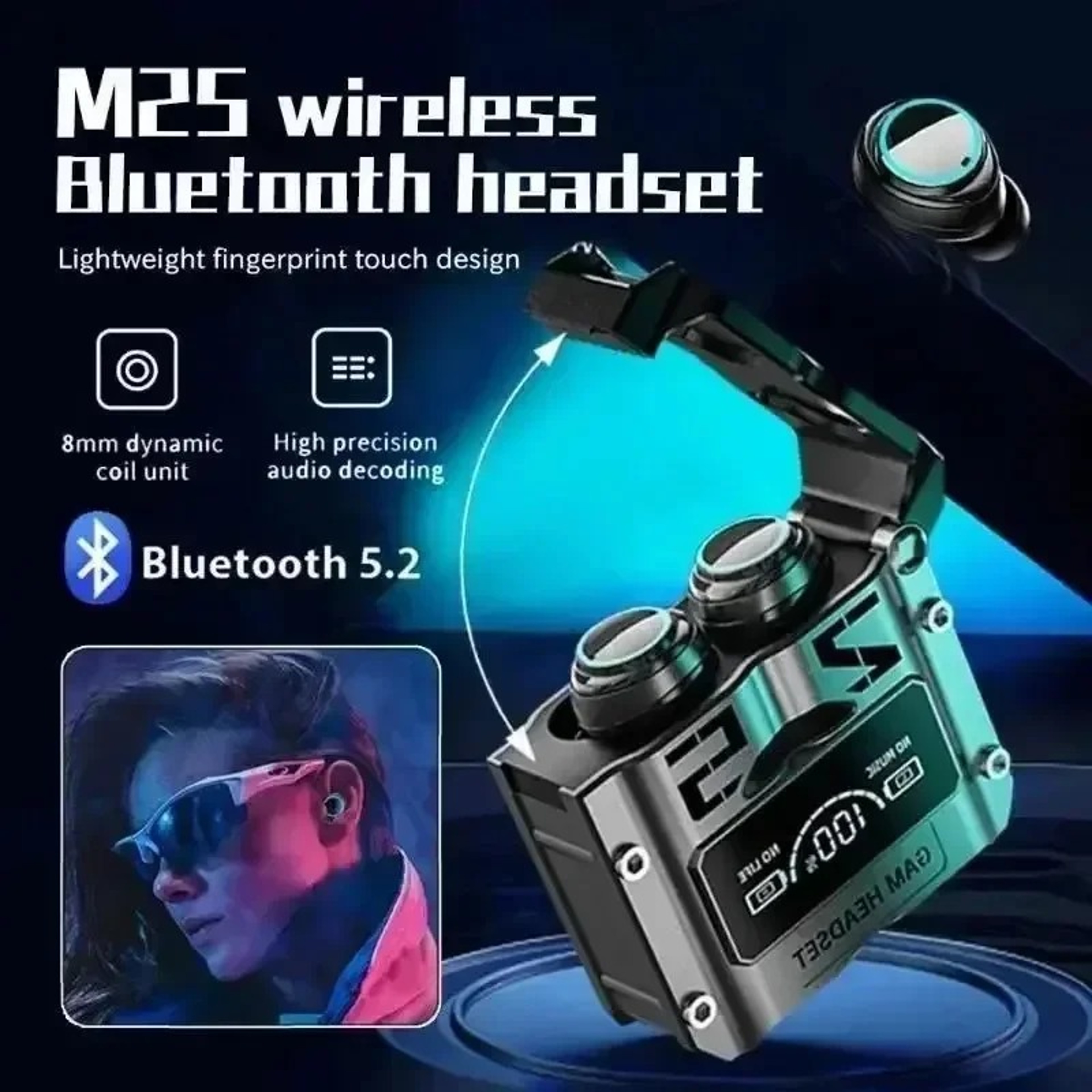 Wireless Earbuds Bluetooth Stereo Noise Cancelling Earbuds with Touch Control Charging Case – view 2