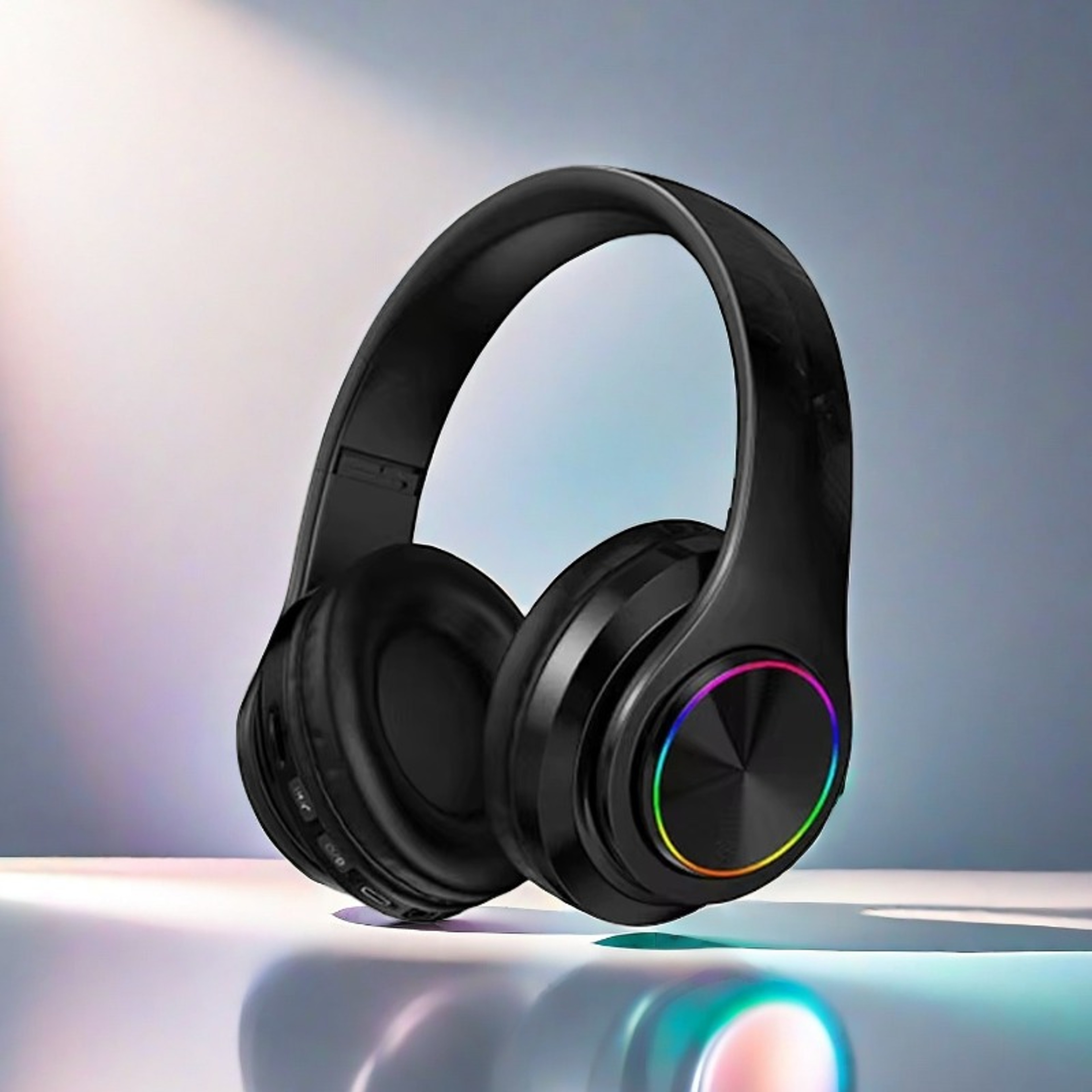 RGB Bluetooth Headphones With Noise Cancellation Foldable Over Ear Wireless Headphones With TF Play 0