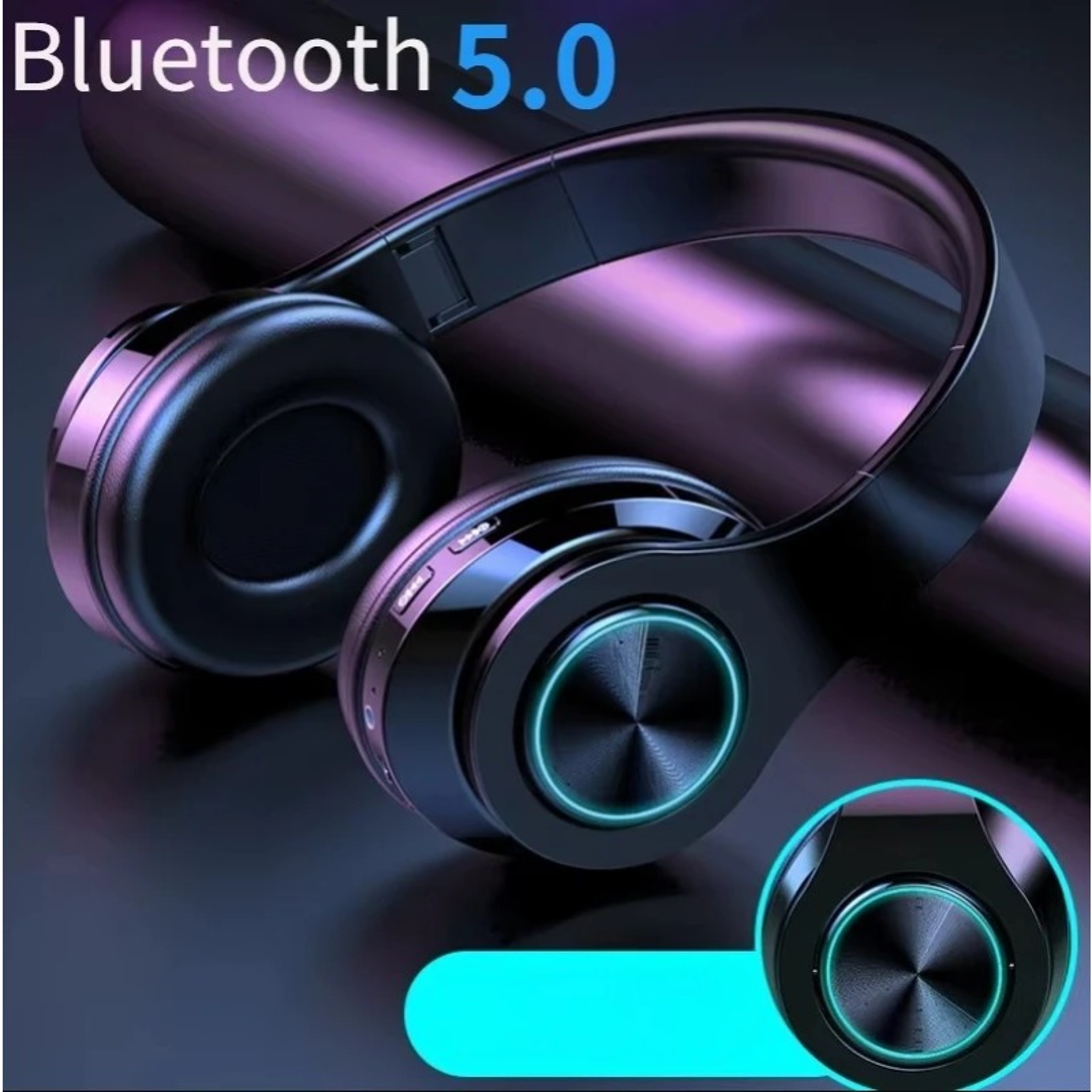 RGB Bluetooth Headphones With Noise Cancellation Foldable Over Ear Wireless Headphones With TF Play 3