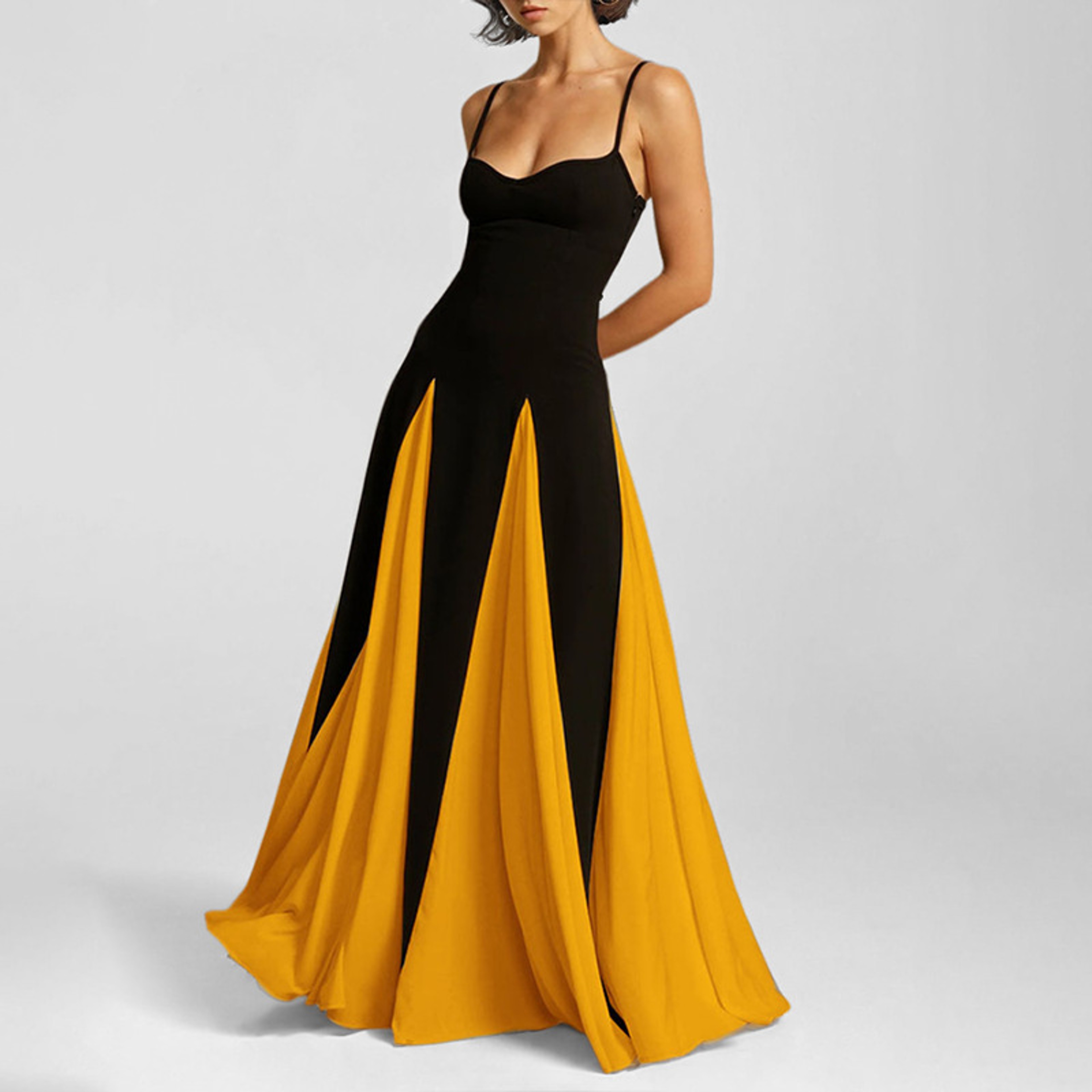 Elegant Backless Maxi Dress For Women  Sleeveless Summer High Waist Pleated Hem Vacation Dress 1