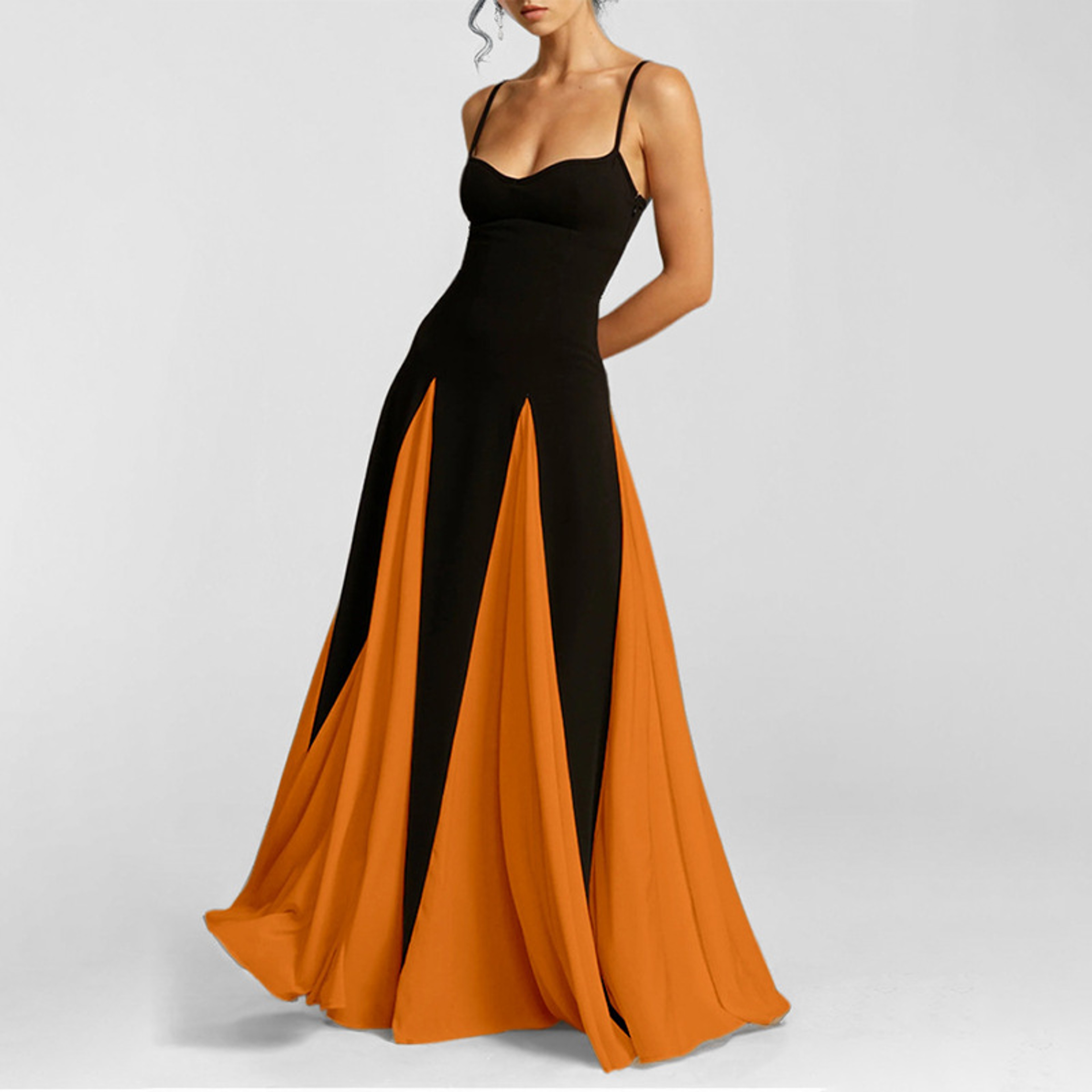 Elegant Backless Maxi Dress For Women  Sleeveless Summer High Waist Pleated Hem Vacation Dress 4