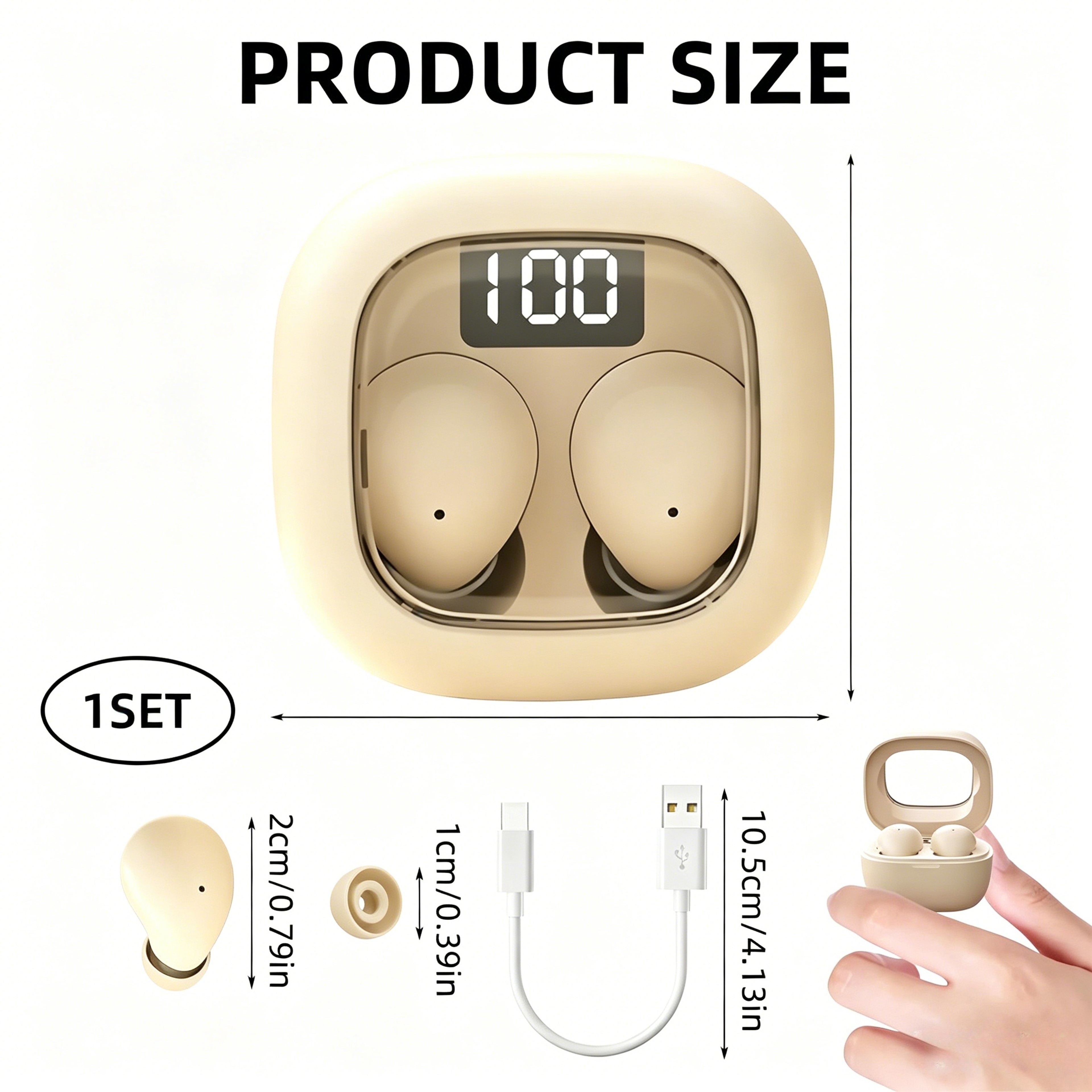 Invisible Bluetooth Earbuds Wireless Noise Cancelling Mini Headset With HD Microphone 6