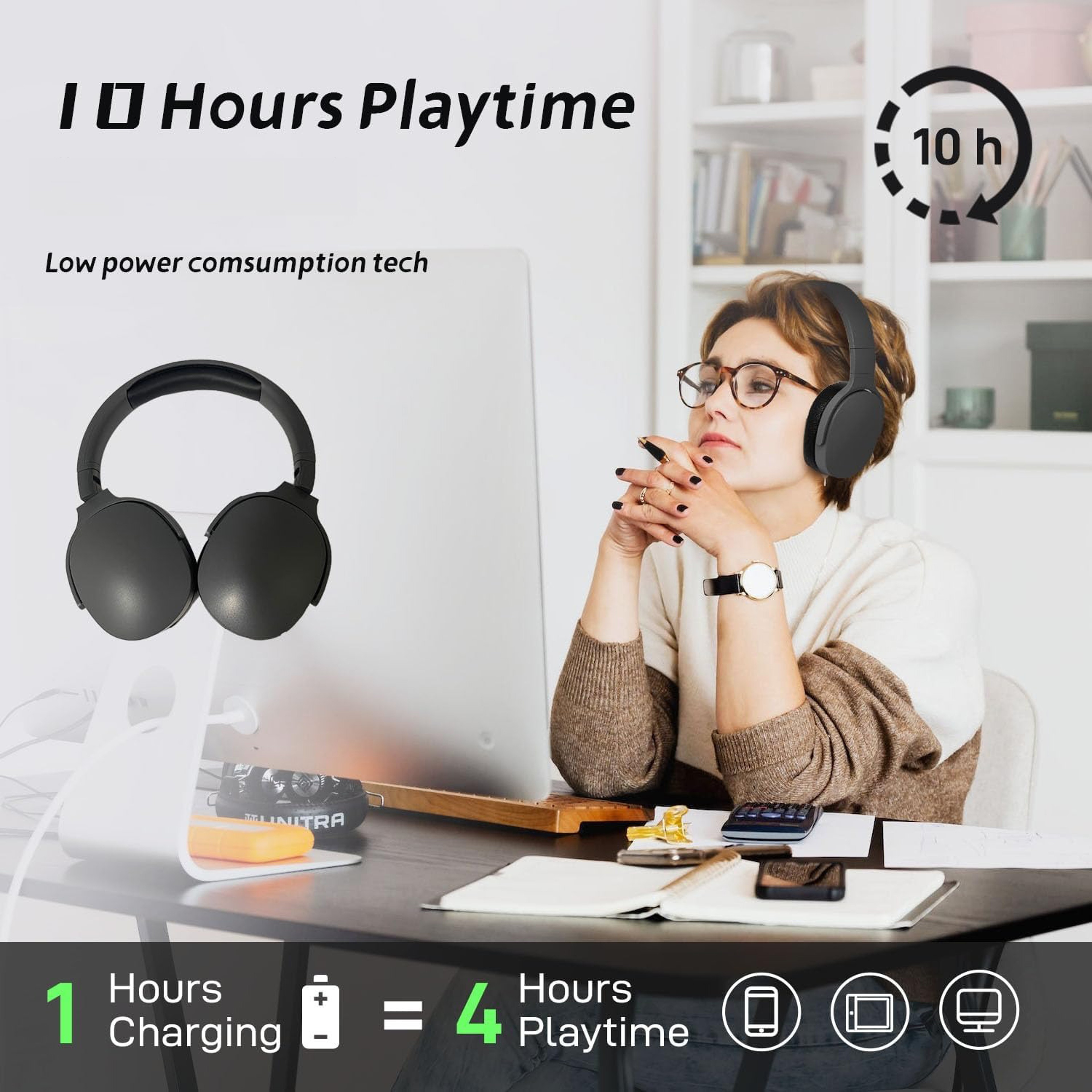 Bluetooth Headphones Wireless Gaming Headset With Deep Bass  HD Mic 7