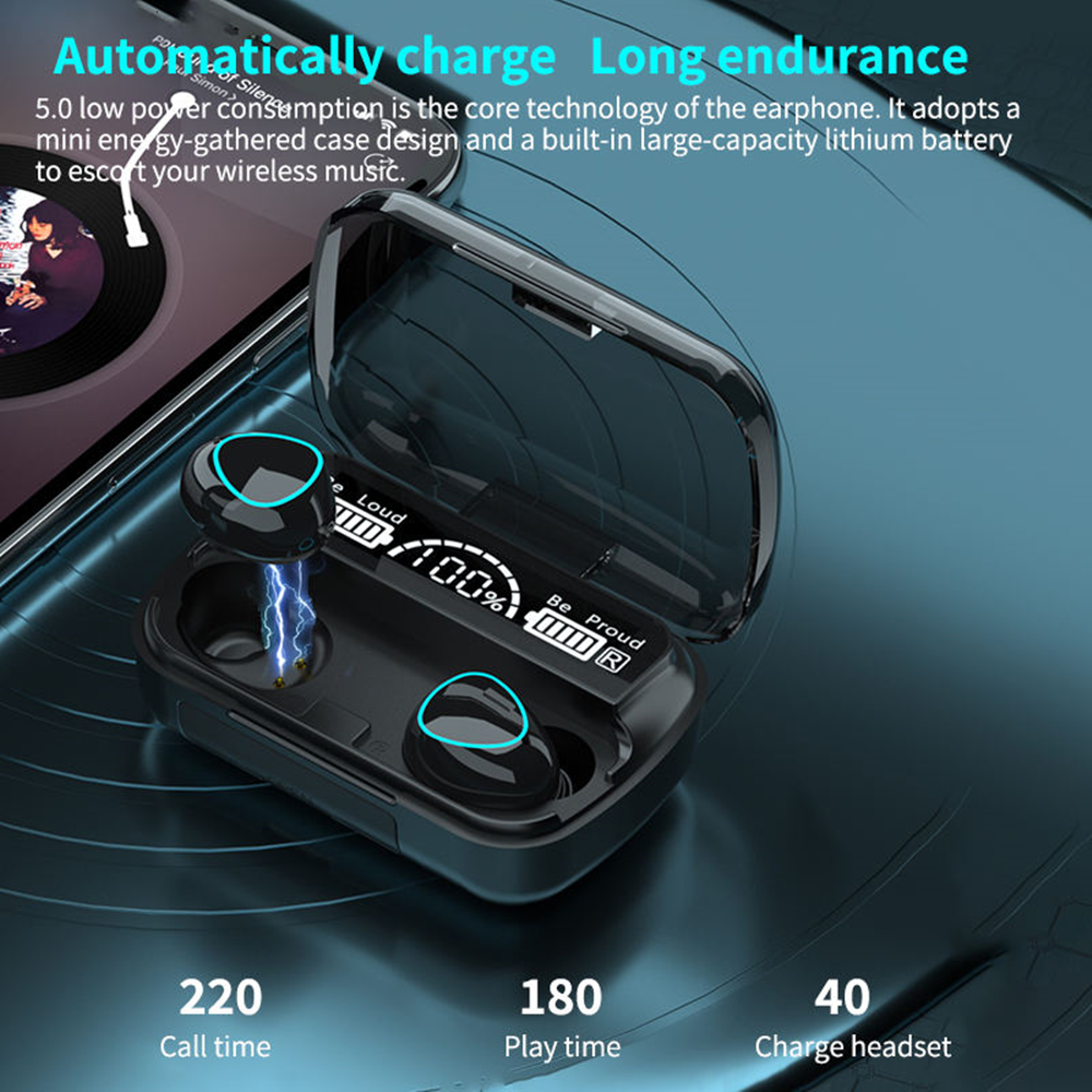 Wireless Earbuds Bluetooth 53 Sports  Gaming Headphones With Power Bank Charging Case 2
