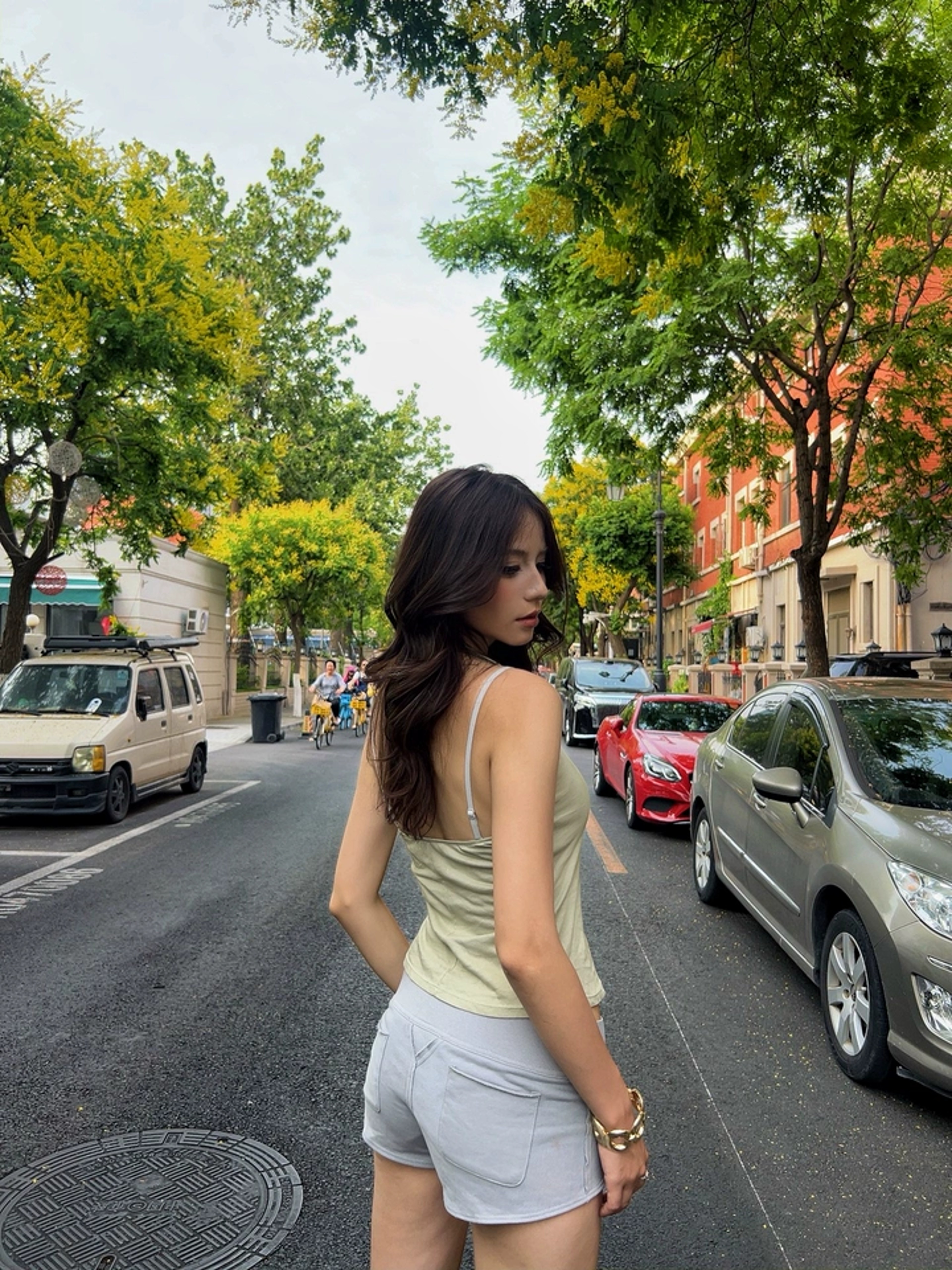 Pure Cotton Halter Neck Camisole Slim Fit Backless Tank Top For Women 2