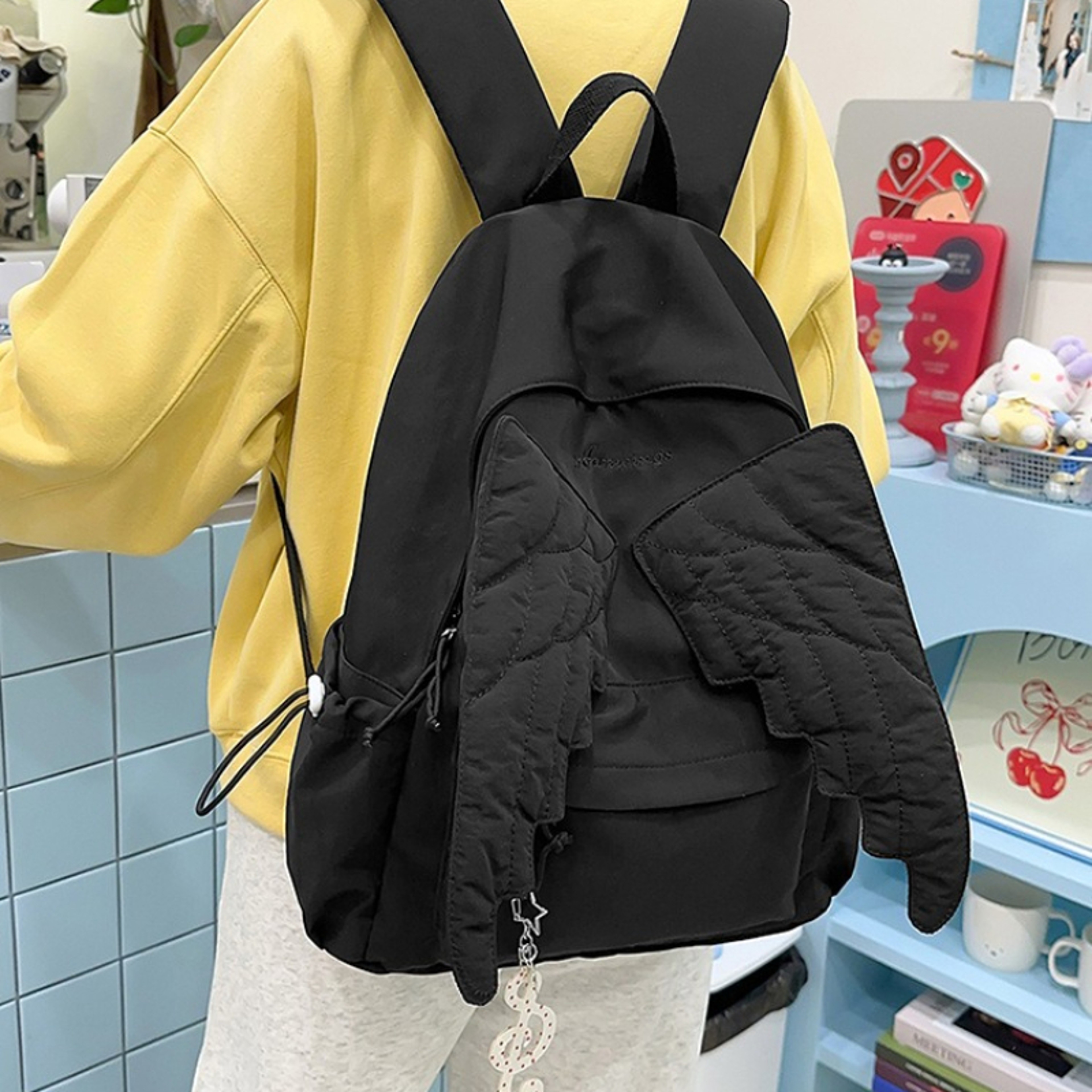 Angel Wings Backpack For Girls Back To School Backpack Large Capacity College Backpack For Women 5