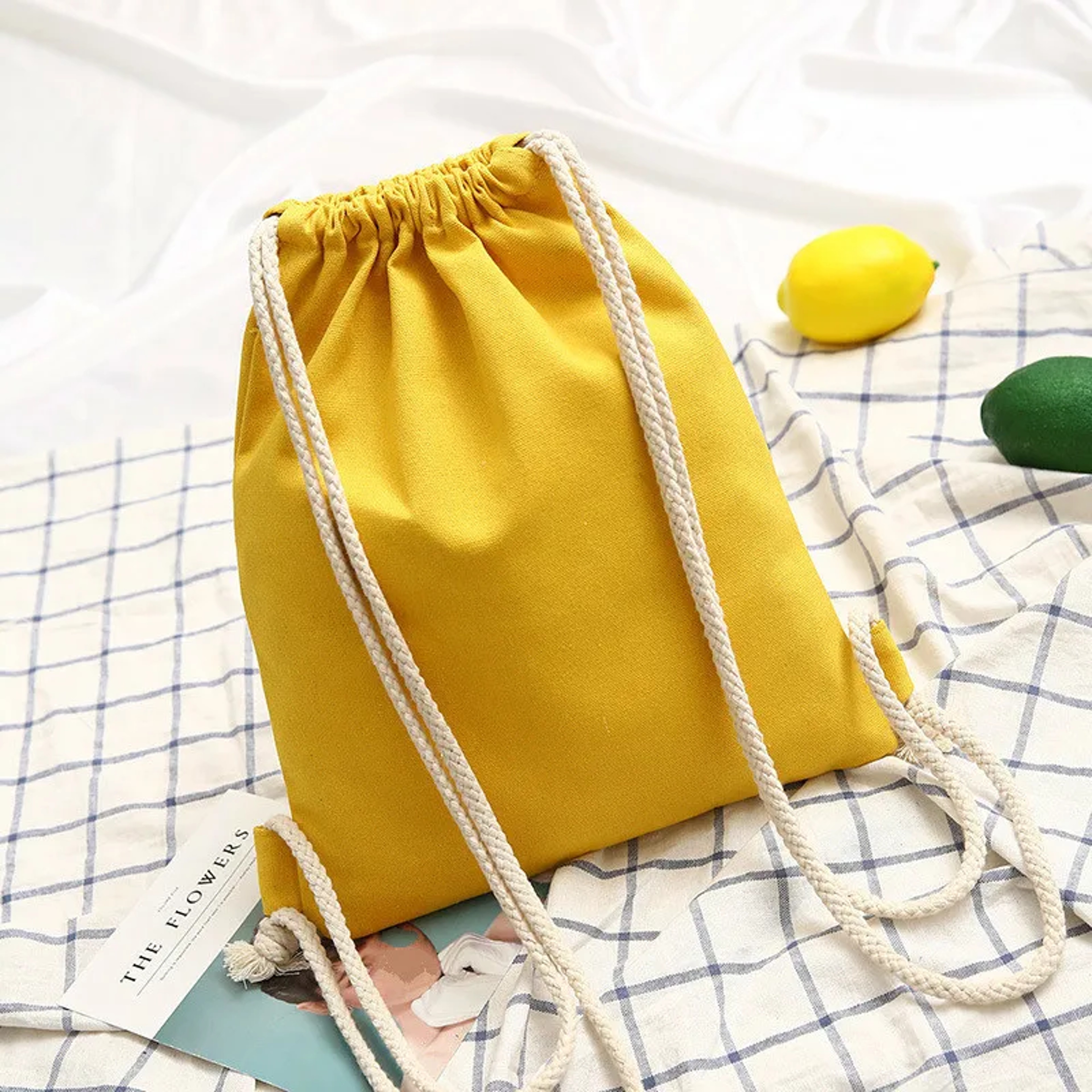 Canvas Drawstring Backpack With Front Pocket Back To School Backpack Casual Travel Backpack For Men 7