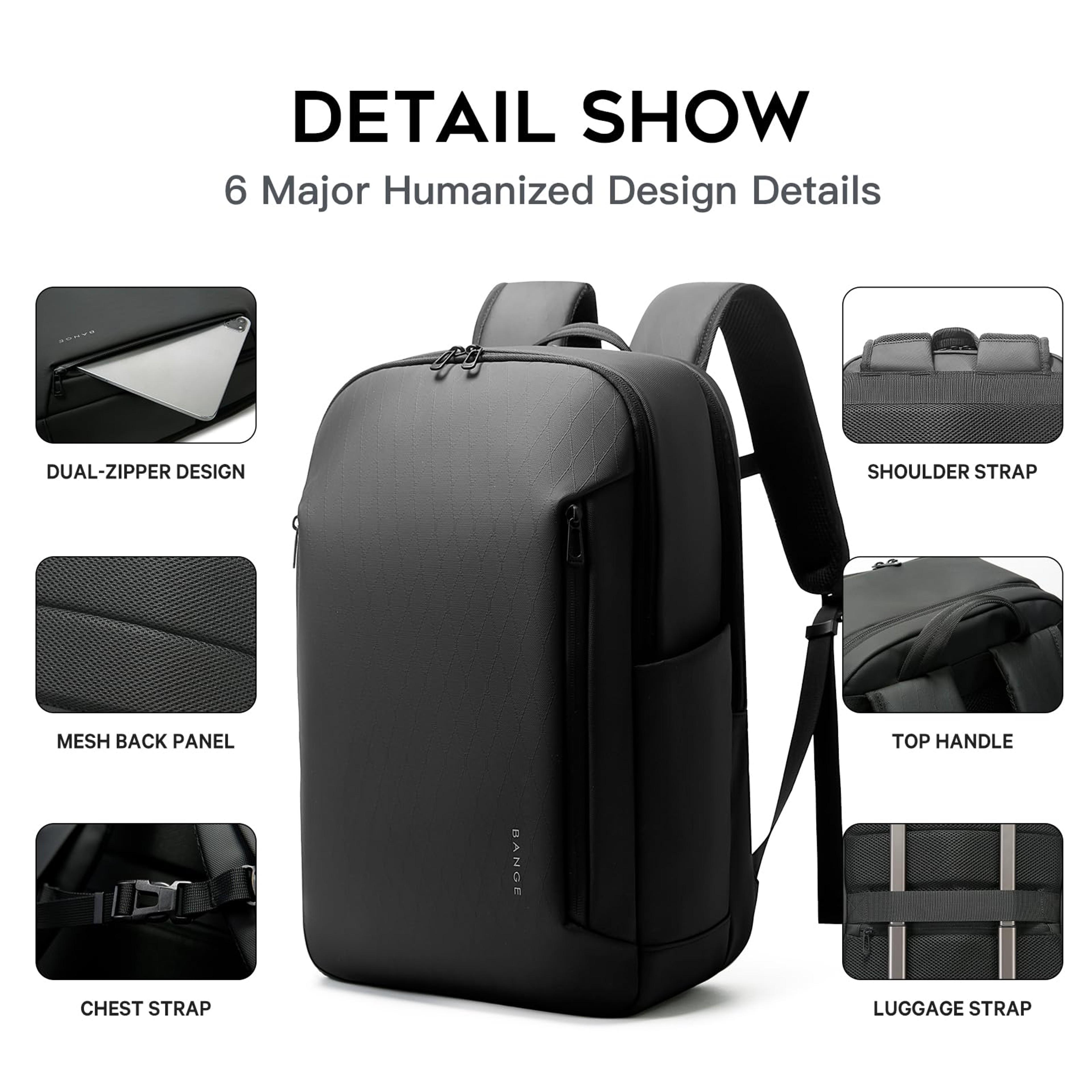 Laptop Backpack Waterproof Business Travel Backpack With MultiPocket Storage 8