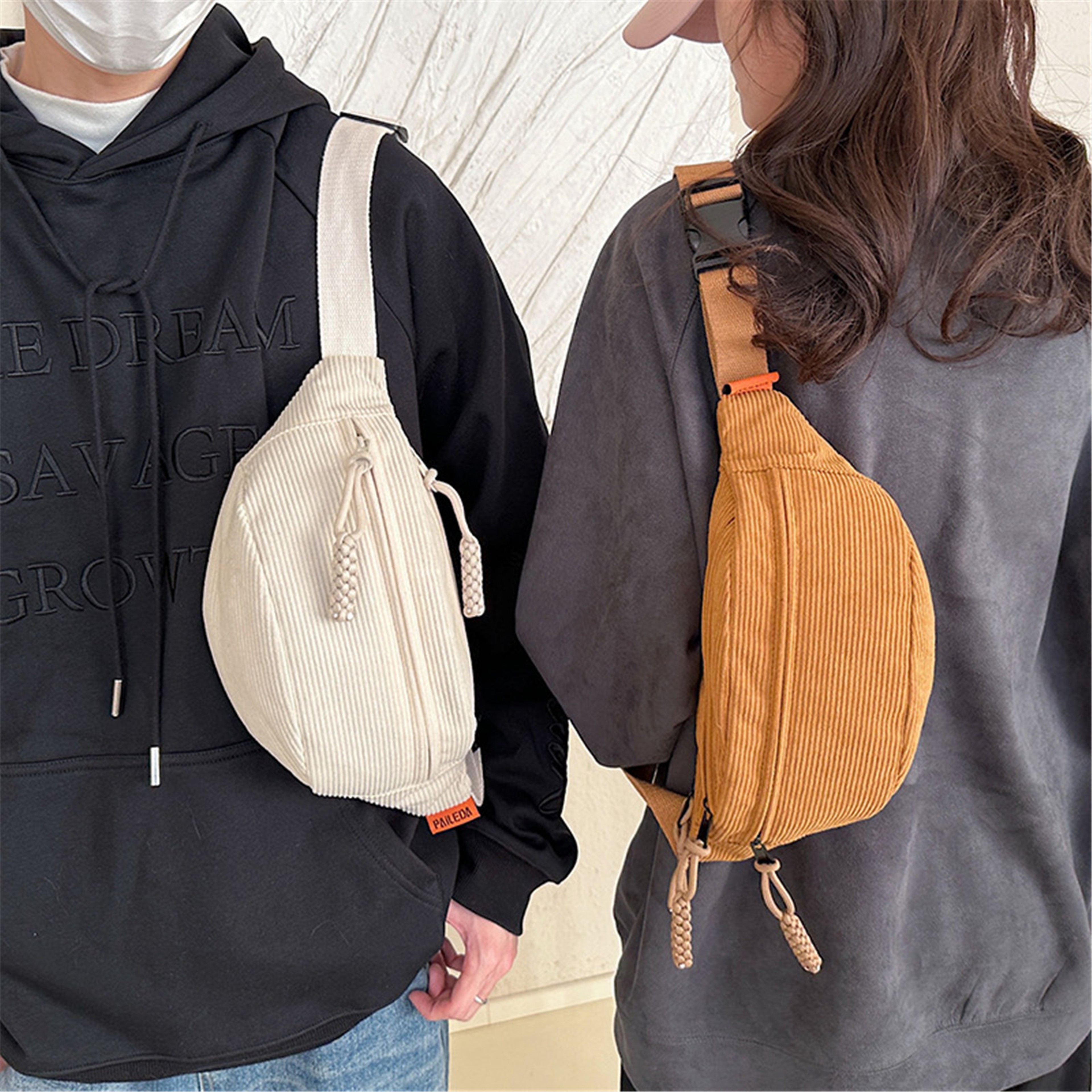 Corduroy Belt Bag For Women Casual Crossbody Fanny Pack Adjustable Chest  Waist Bag 7