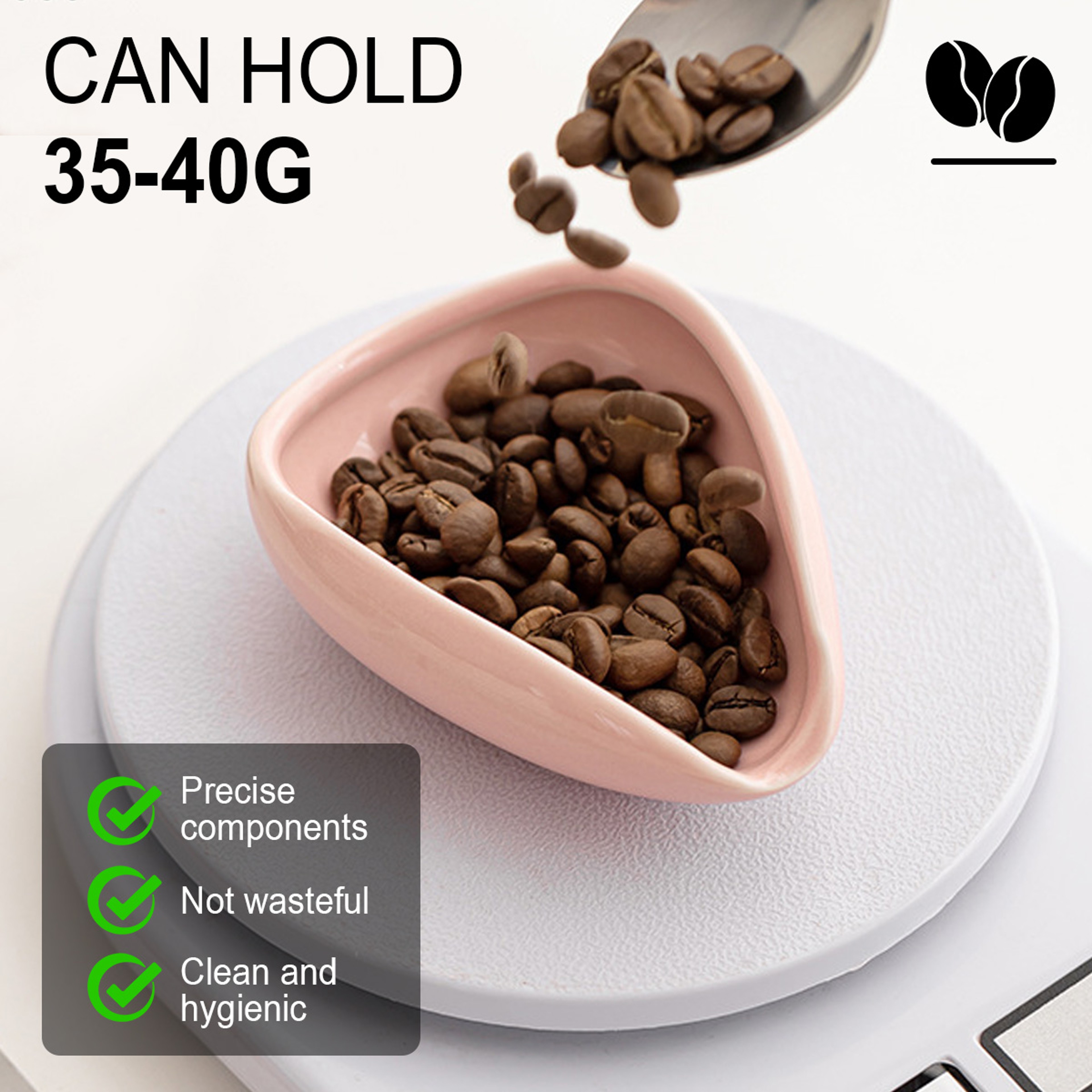 Premium Coffee Dosing Cup  RDT Spray Bottle Set With Ceramic Coffee Bean Dosing Tray 5