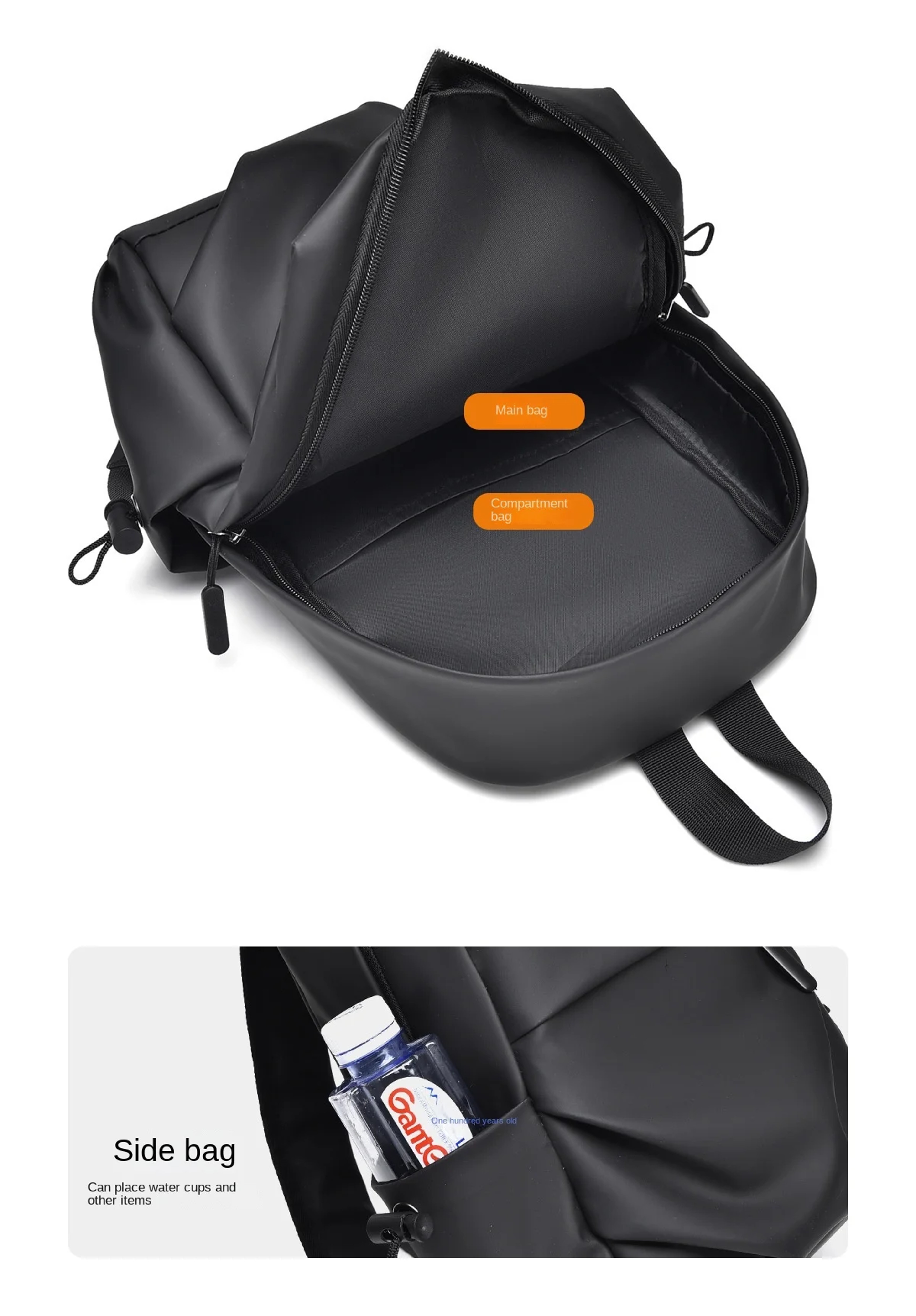 Leather Backpack For Men Waterproof PU Travel  Commuter Backpack 6