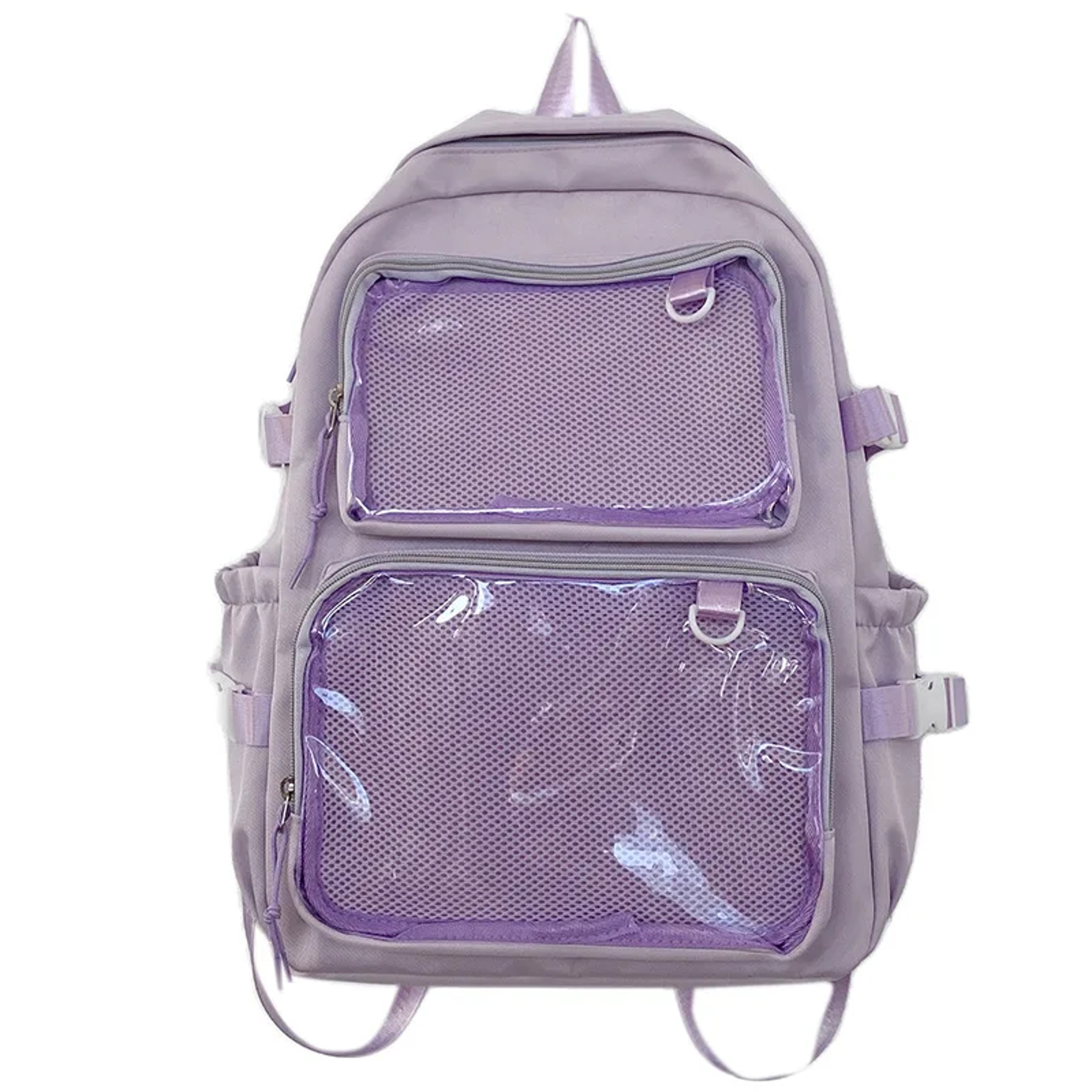 Large Capacity Ita Backpack With Dual Clear Display Pockets For Laptop Pins  Everyday Travel 3