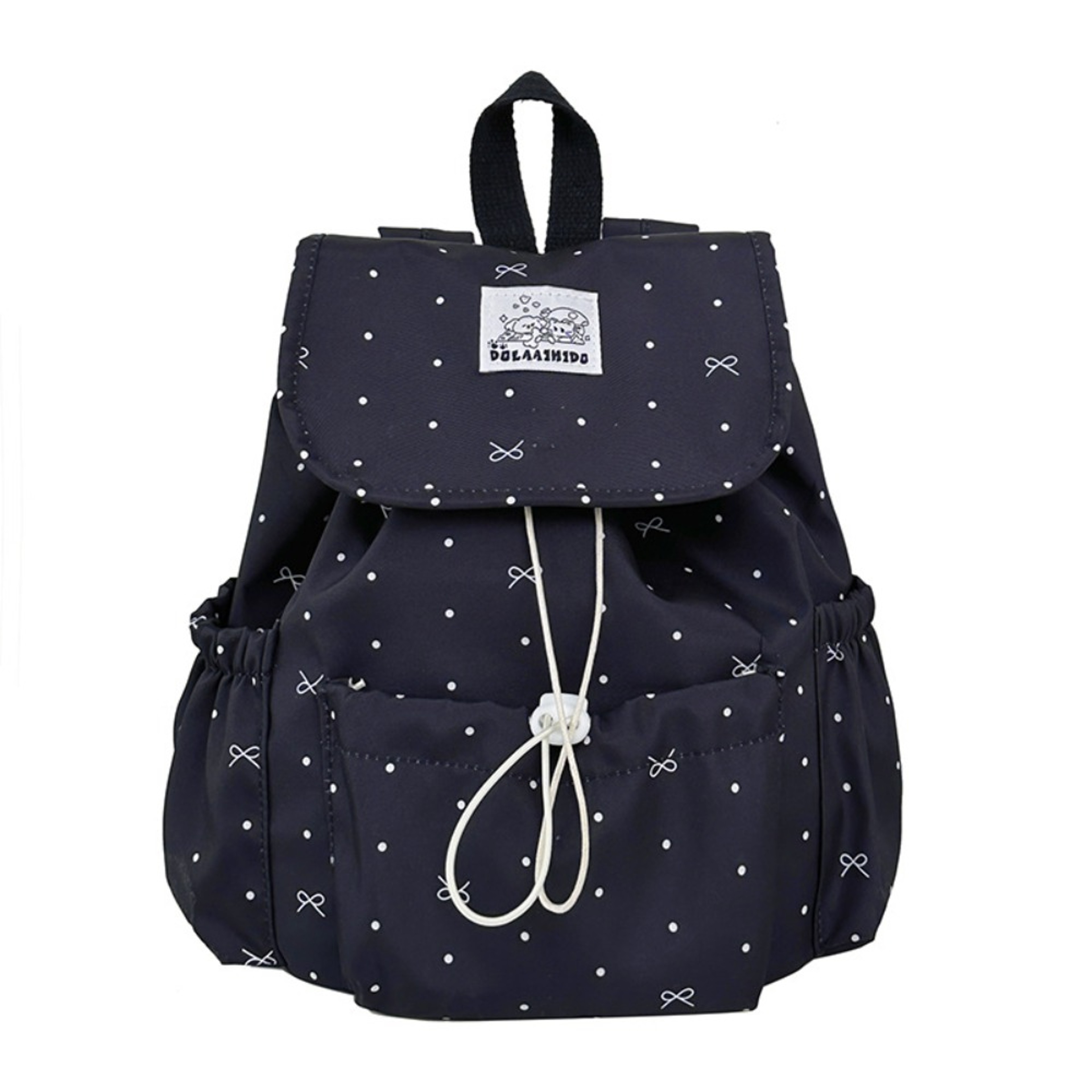 Womens Backpack Large Capacity Drawstring Backpack With Polka Dot Design Preppy School Travel Bag 2